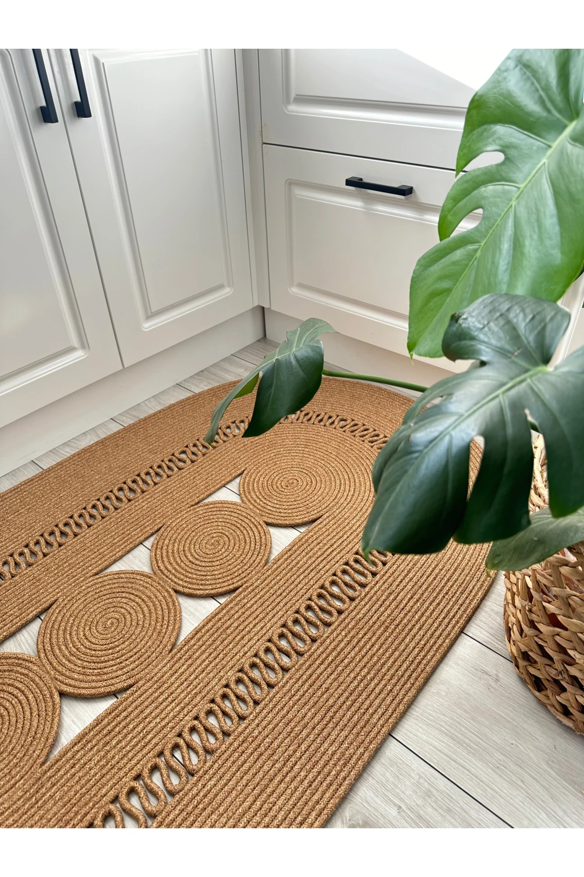 Doğal Hasır Jüt Polip Halı Kilim Paspas Comfort