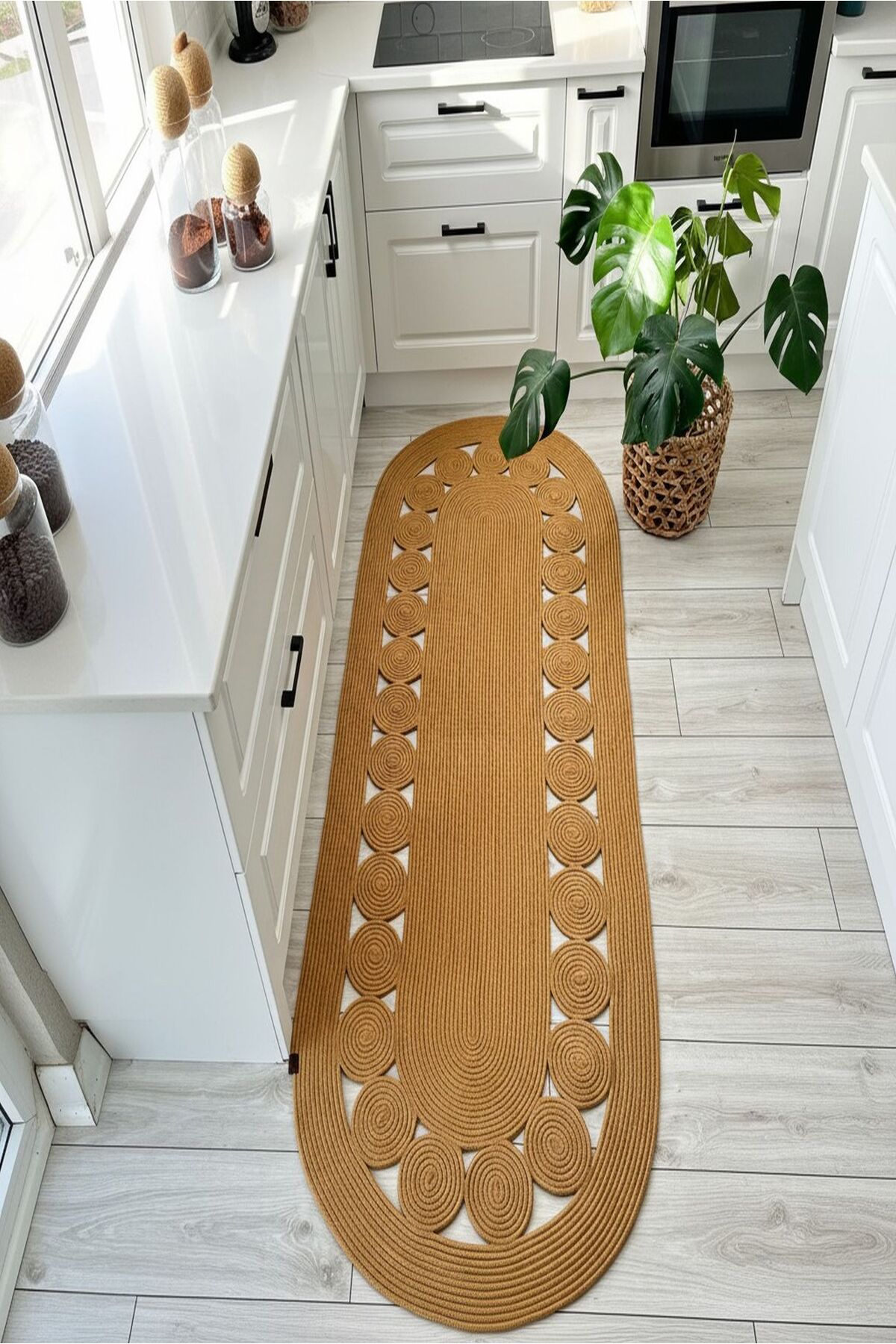 Doğal Hasır Jüt Polip Halı Kilim Paspas Comfort