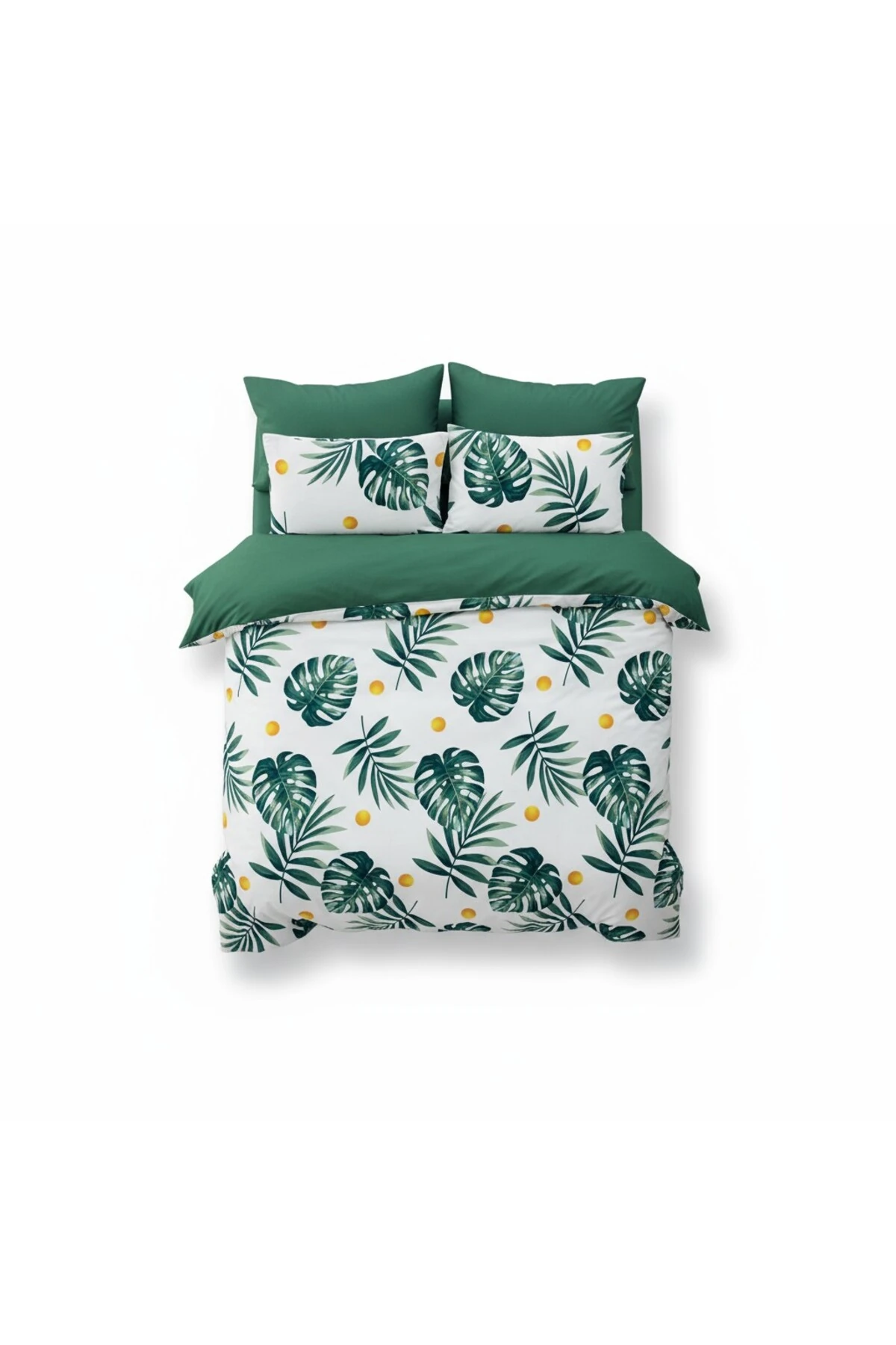 Nevresim Seti Çift Kişilik Mature Monstera Yeşil