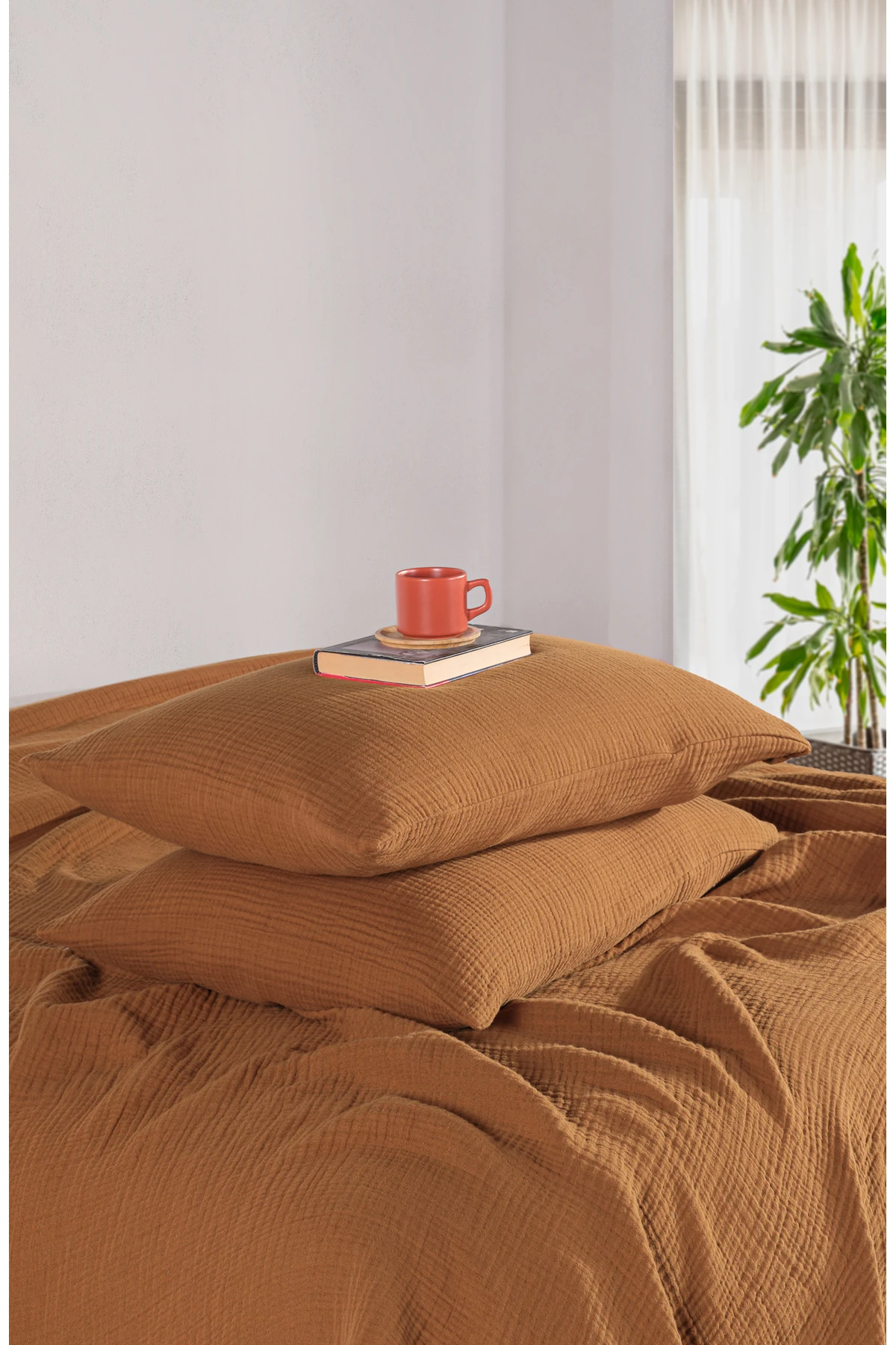 Müslin Tek Kişilik Yatak Örtüsü Seti 2 Parça, Yazlık Yastık Kılıfı Ve Pike Takımı 180 X 230 Cm,