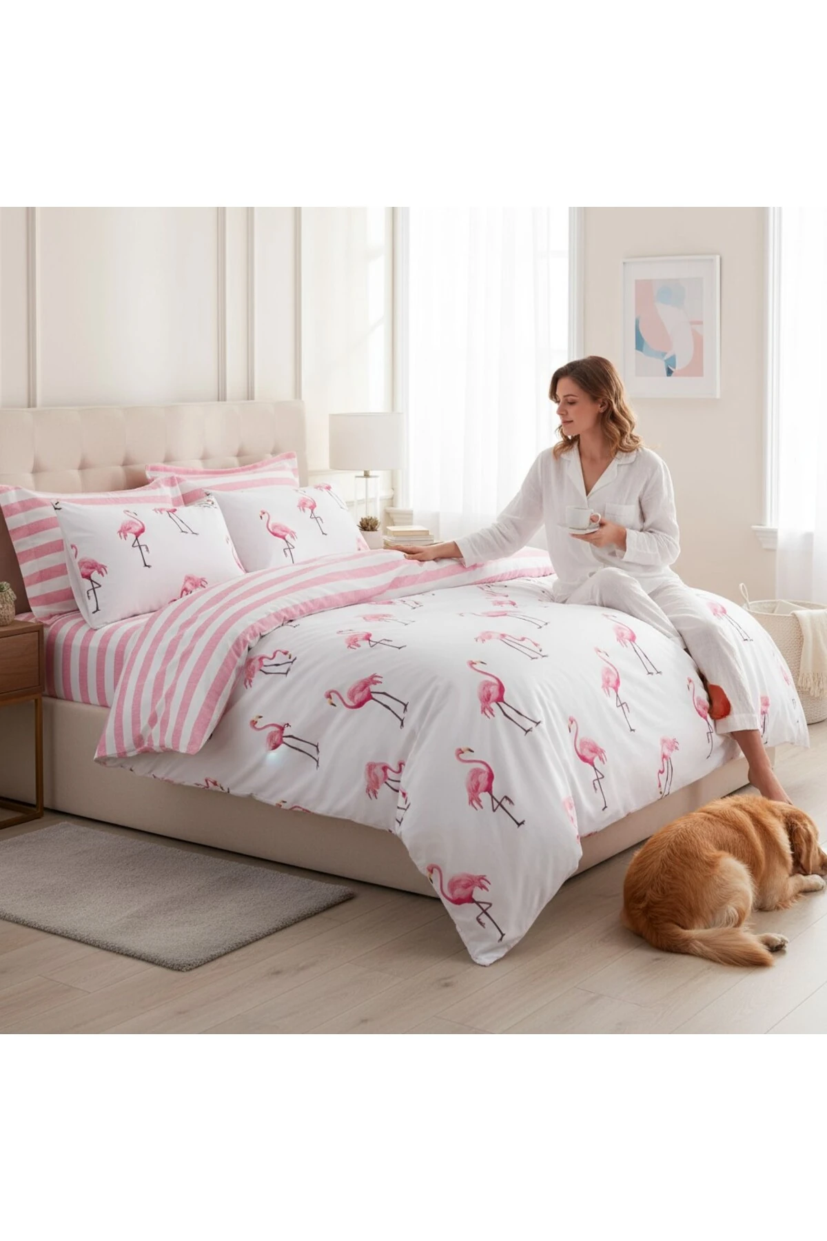 Maylin Pudra Çift Kişilik Kolay Ütülenir Nevresim Takımı