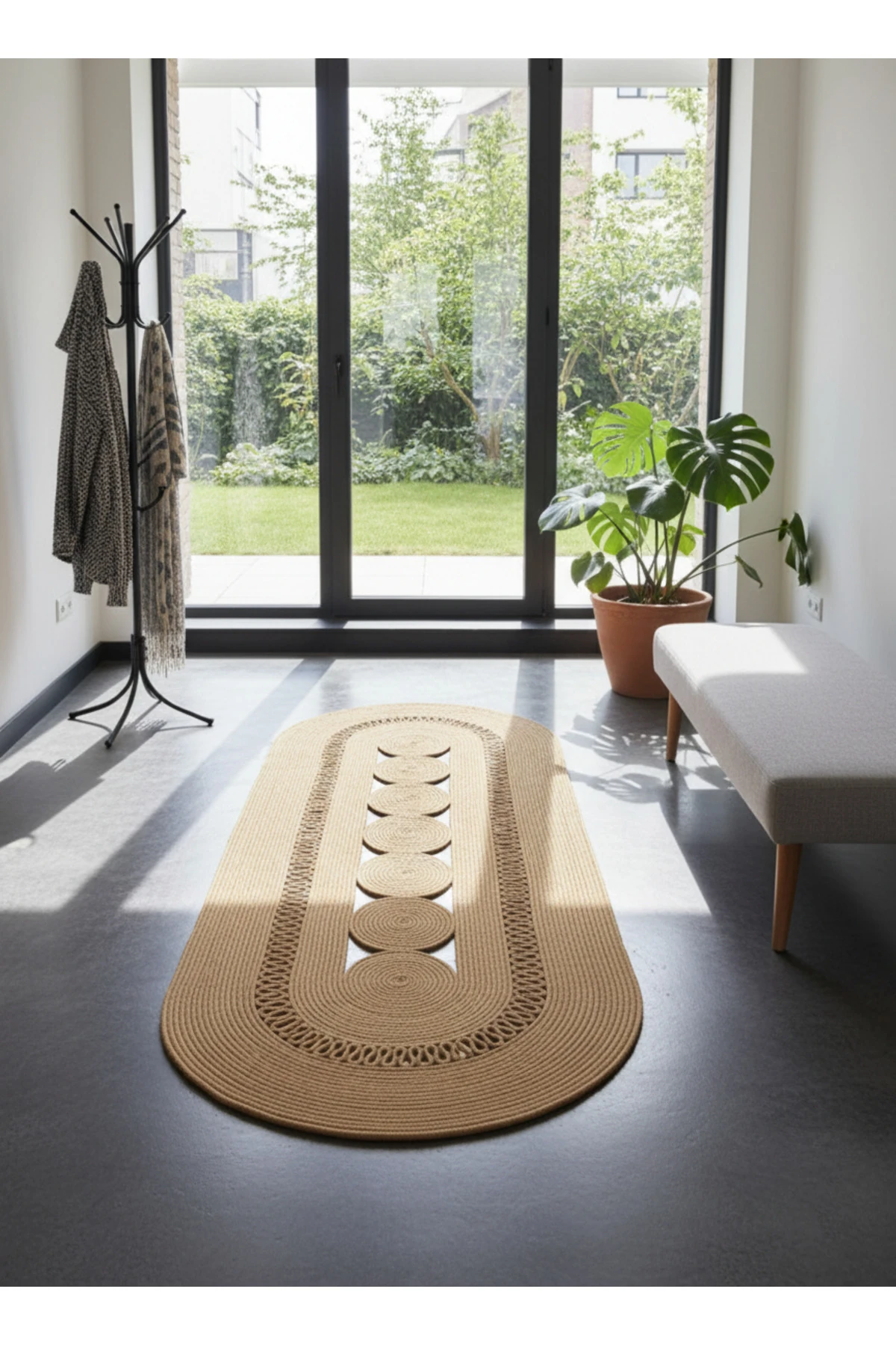 Doğal Hasır Jüt Polip Halı Kilim Paspas Comfort