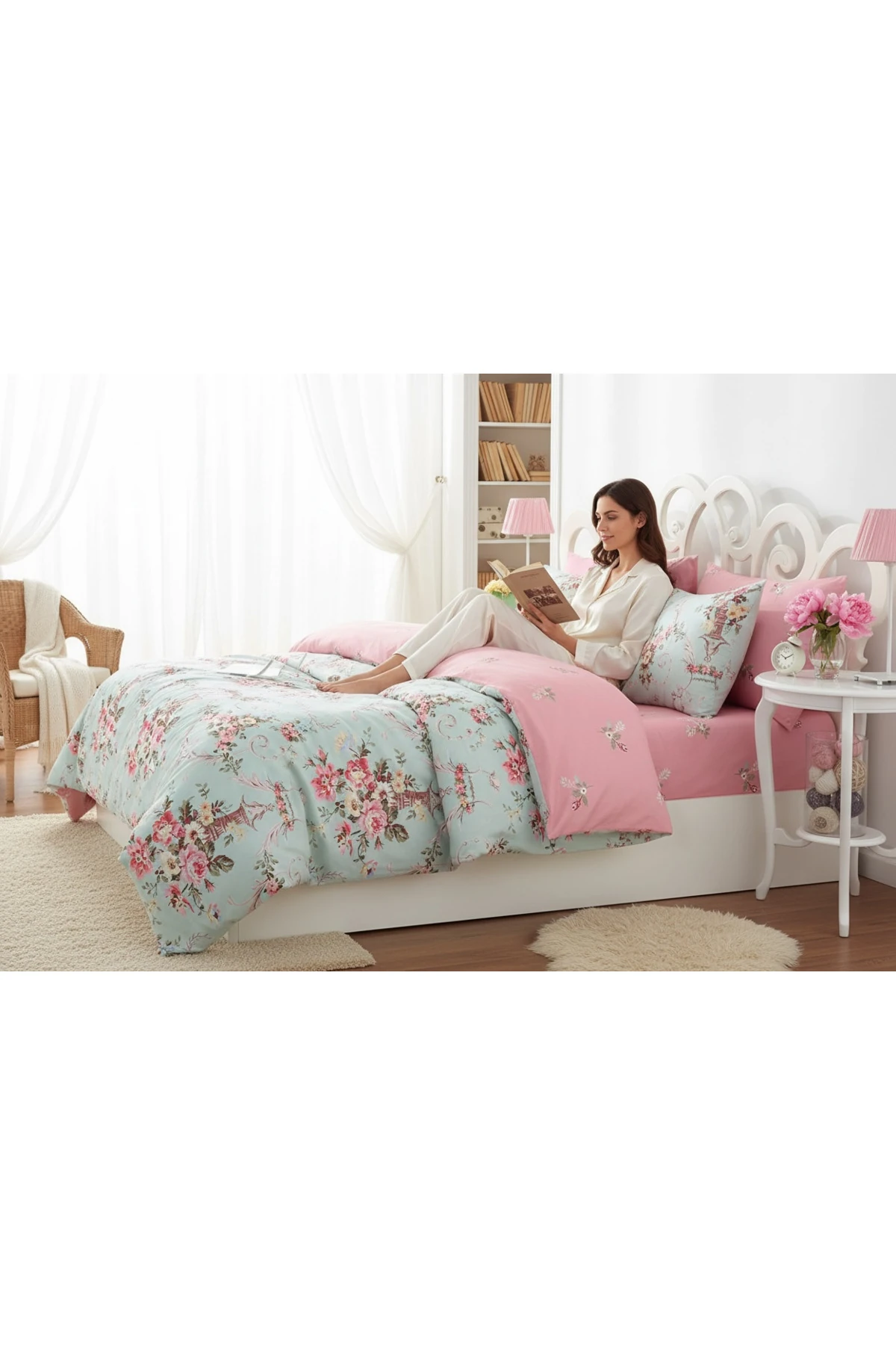 Kolay Ütülenir Mint Nevresim Takımı Tek Kişilik Alanur