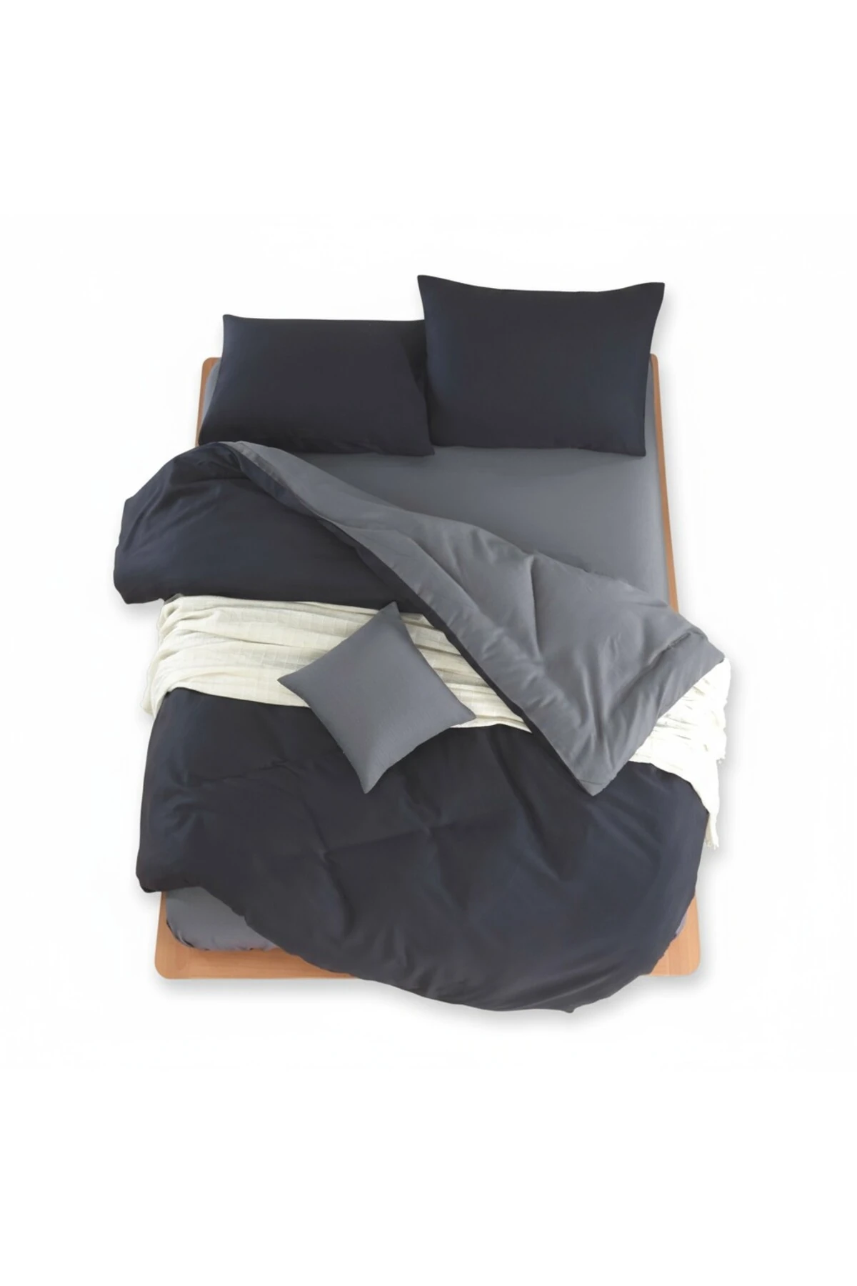 Siyah-Füme Çift Kişilik Paint Nevresim Takımı Mix