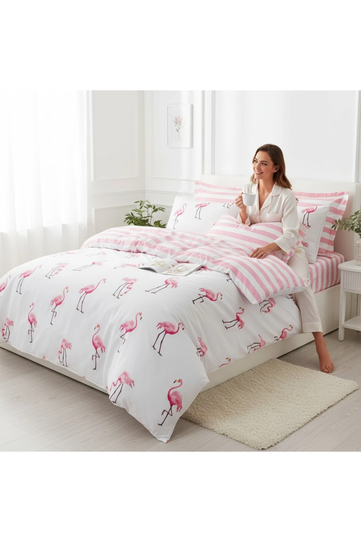 Maylin Pudra Çift Kişilik Kolay Ütülenir Nevresim Takımı