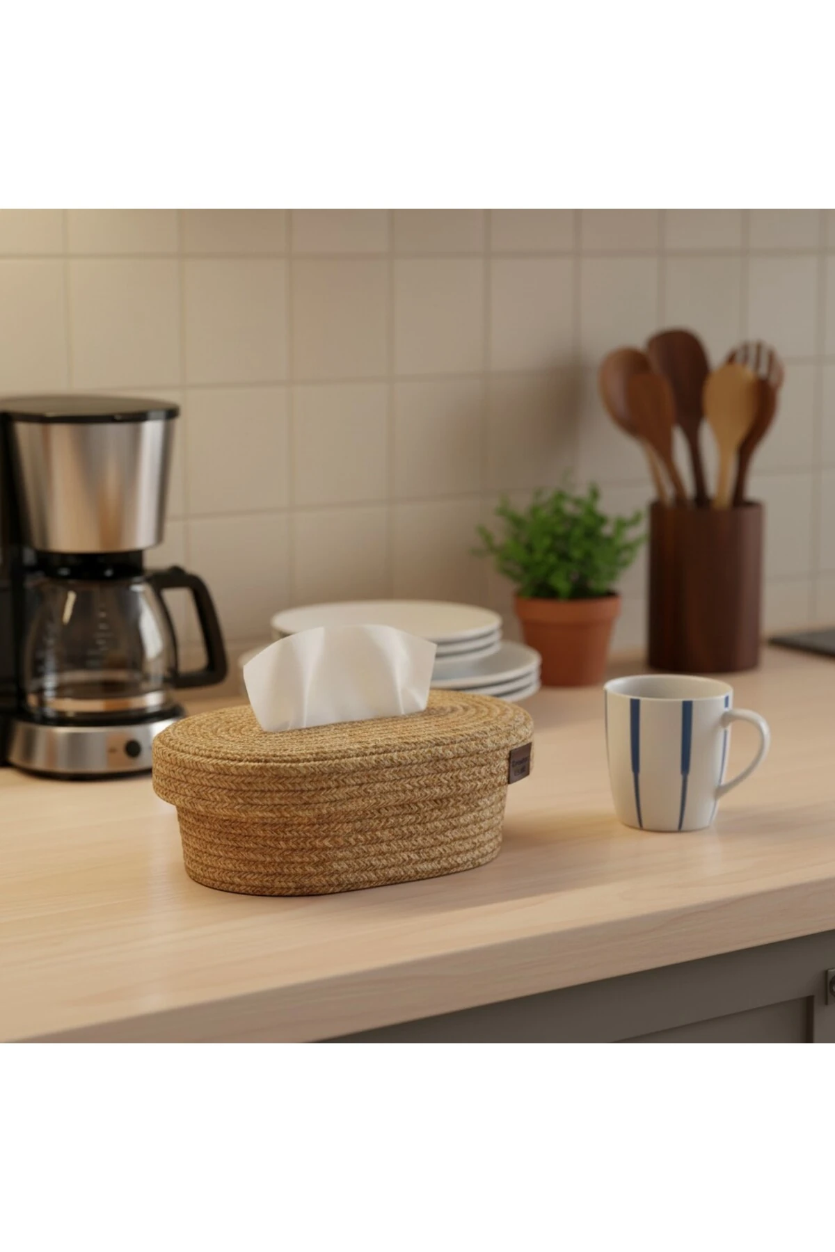 Jüt Hasır Peçetelik | Şık ve Fonksiyonel Peçete Kutusu