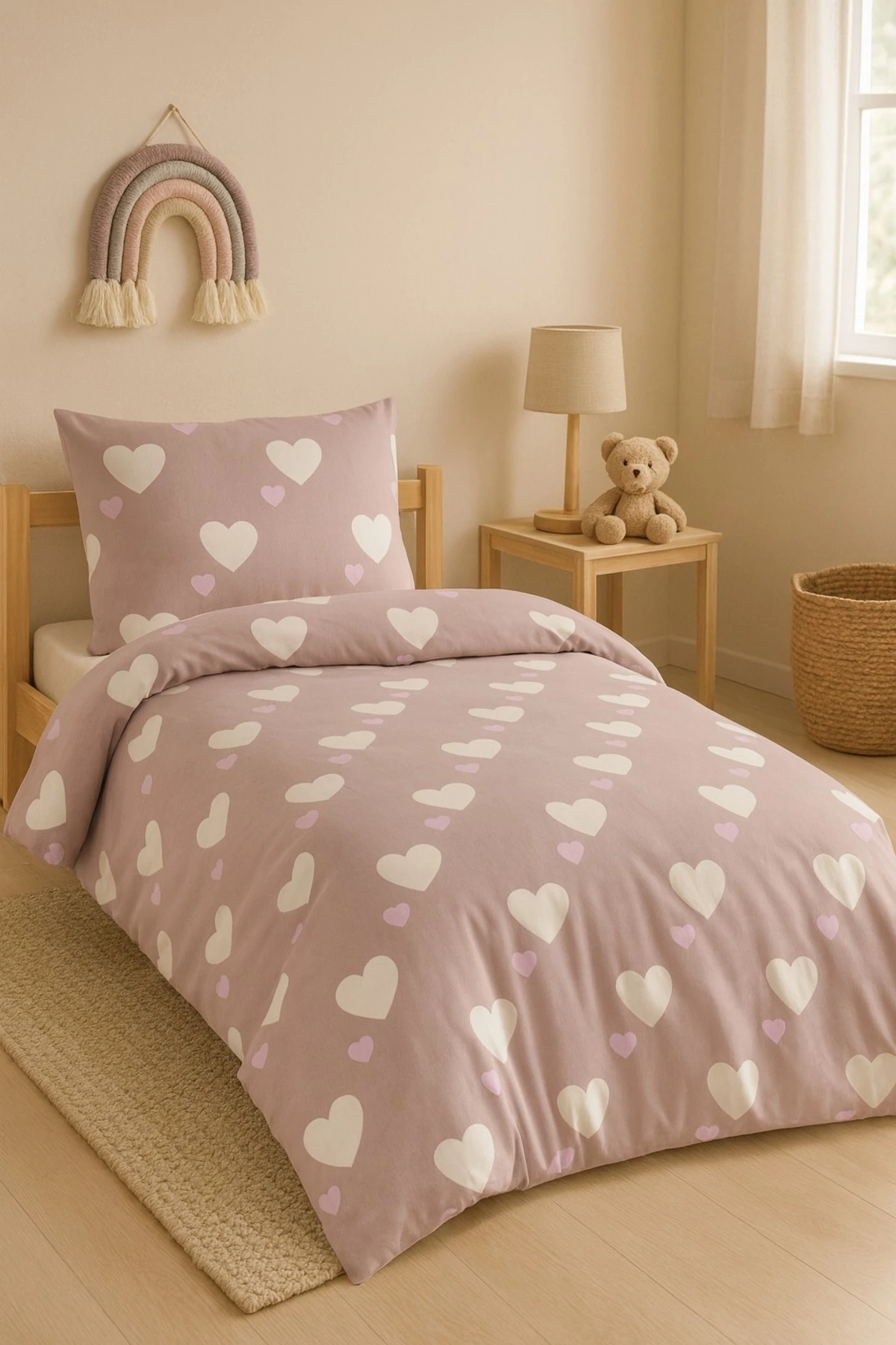 Junior Nevresim Seti Tek Kişilik Herz Gülkurusu