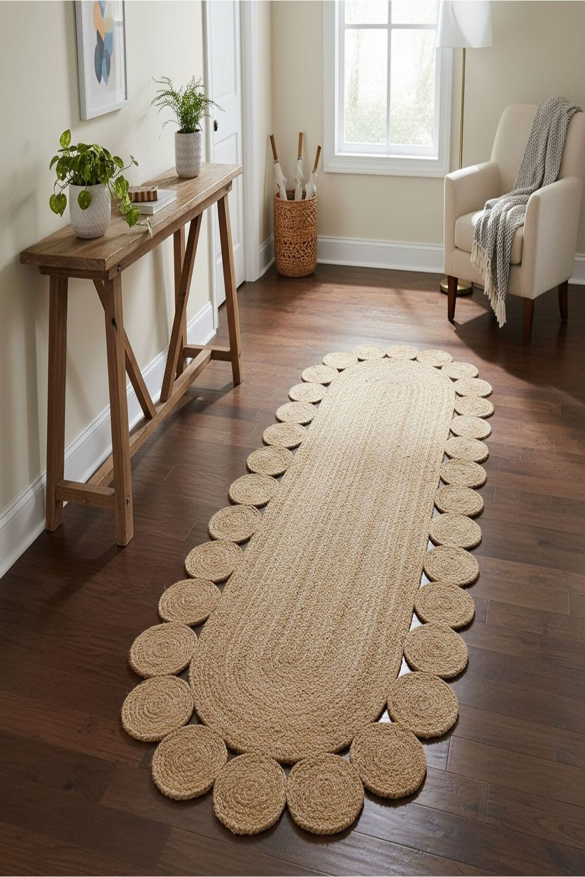 Doğal Hasır Jüt Polip Halı Kilim Paspas Comfort