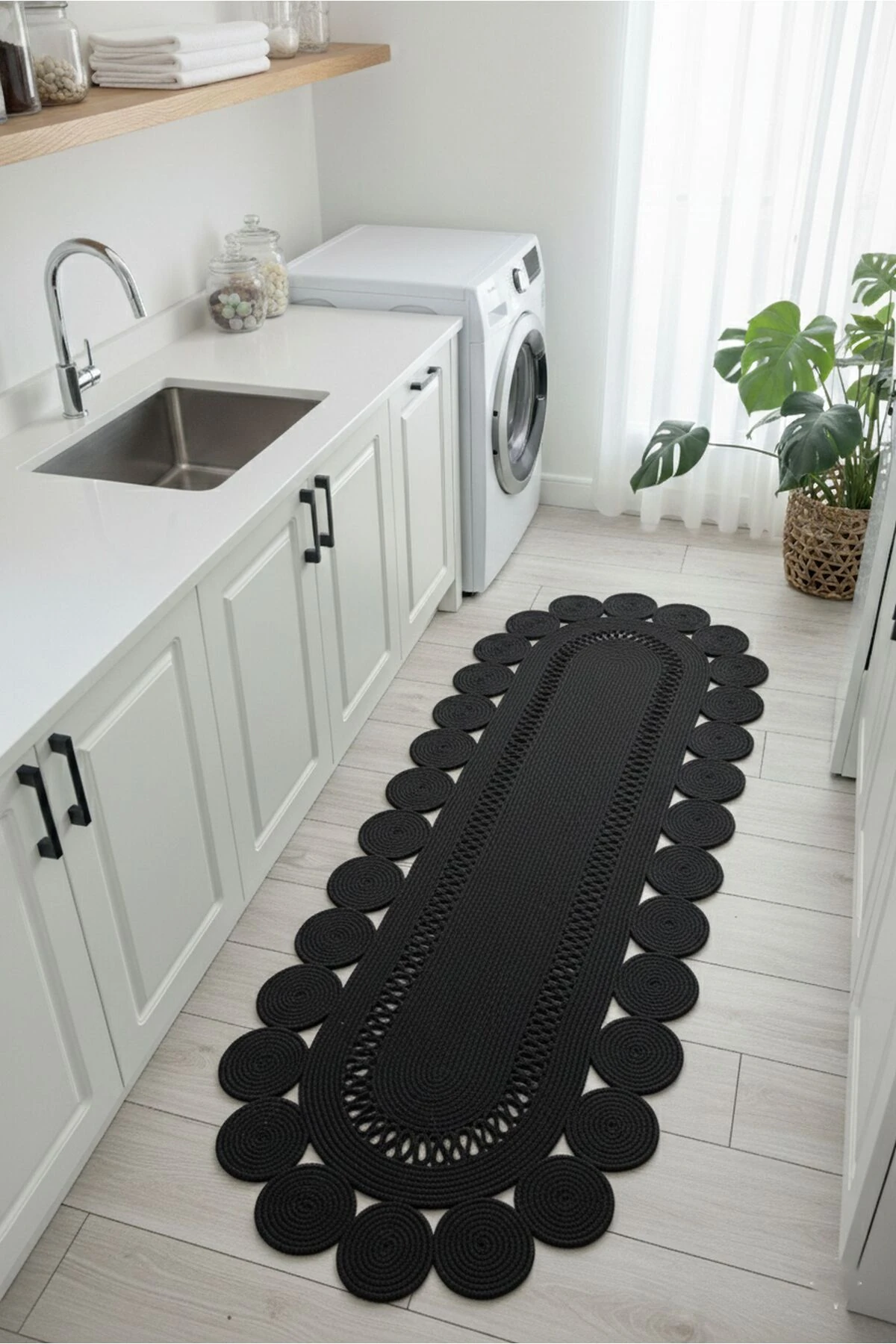 Doğal Hasır Jüt Polip Halı Kilim Paspas Comfort