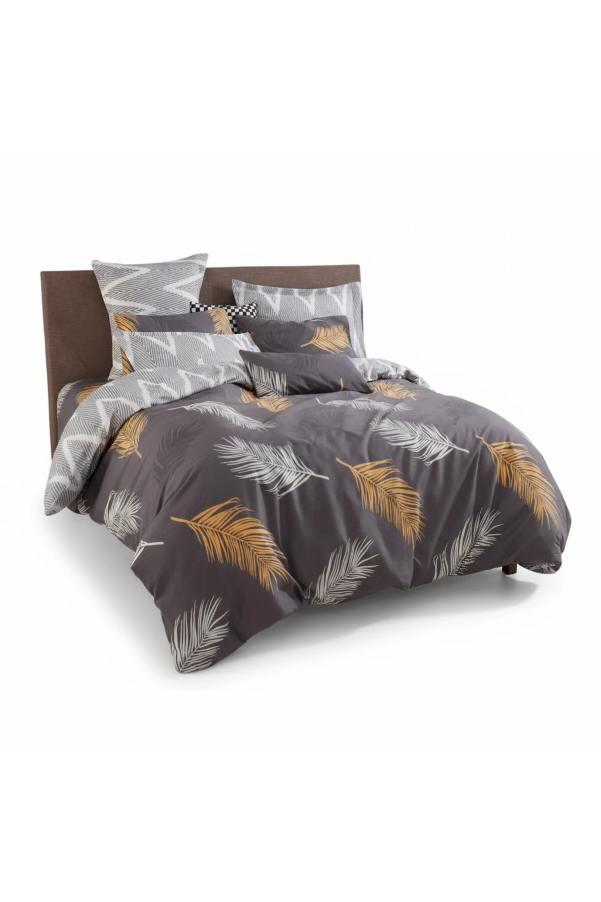 Nevresim Seti Çift Kişilik Olivia Altın-gri Mature