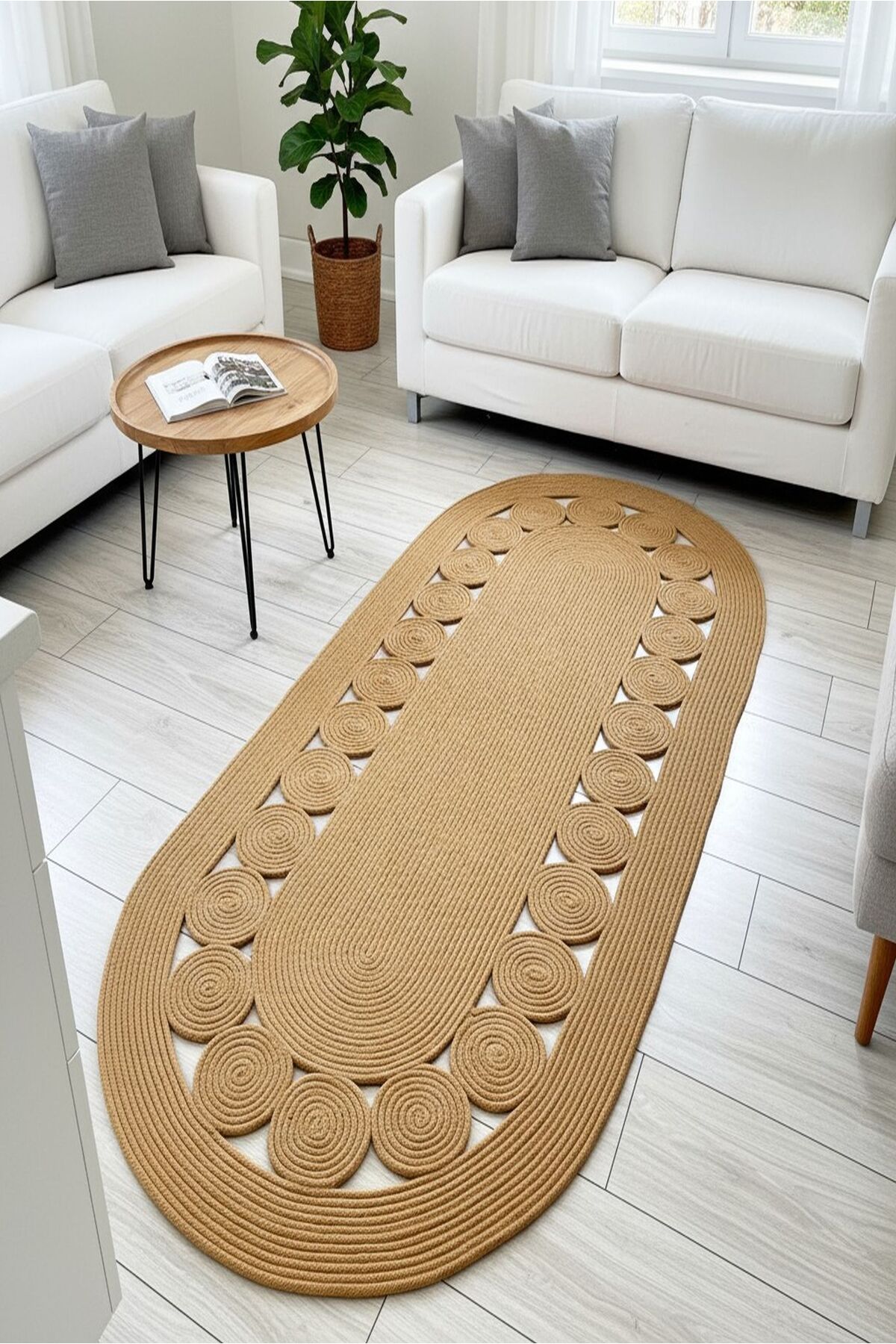 Doğal Hasır Jüt Polip Halı Kilim Paspas Comfort