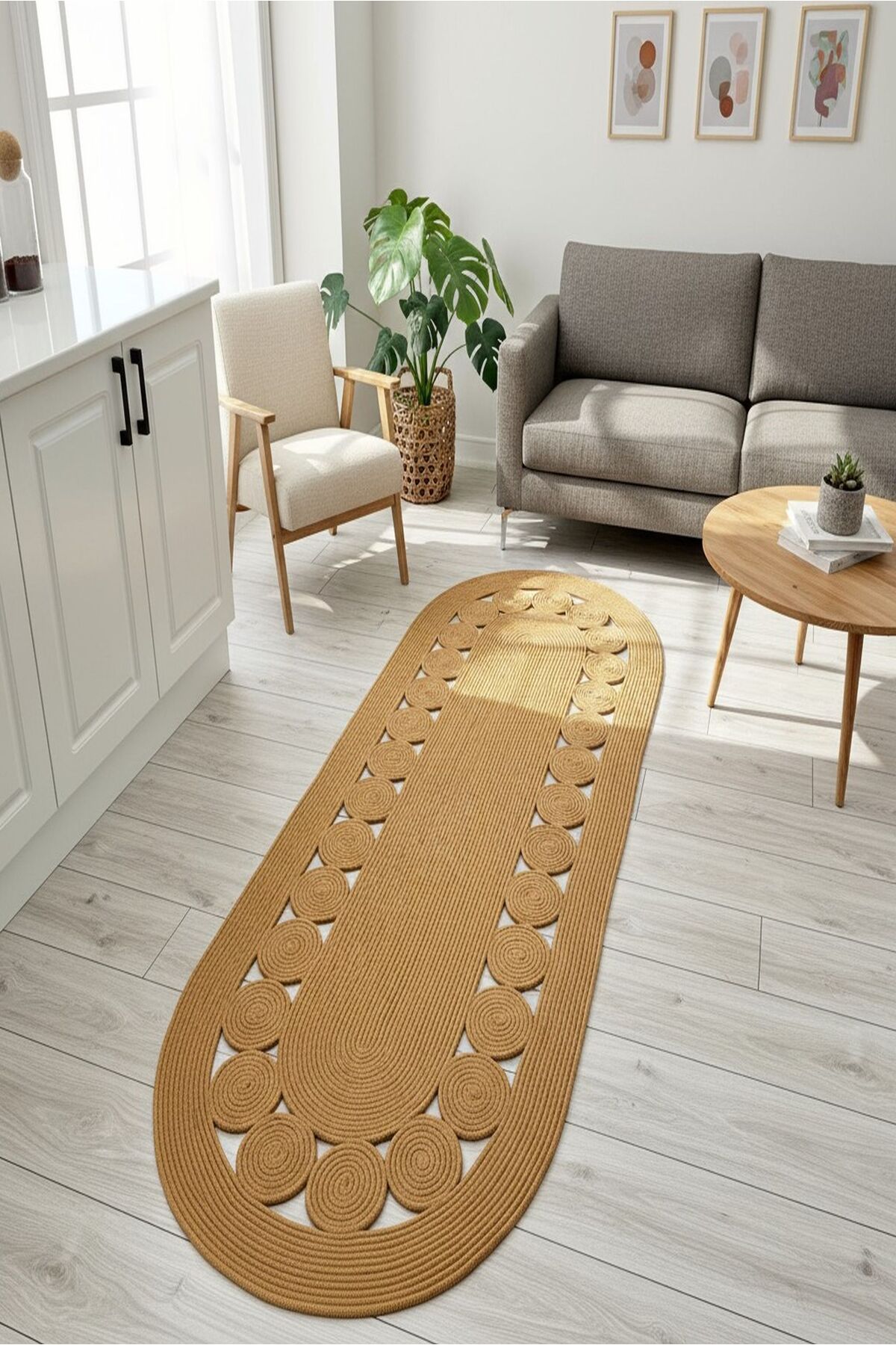 Doğal Hasır Jüt Polip Halı Kilim Paspas Comfort