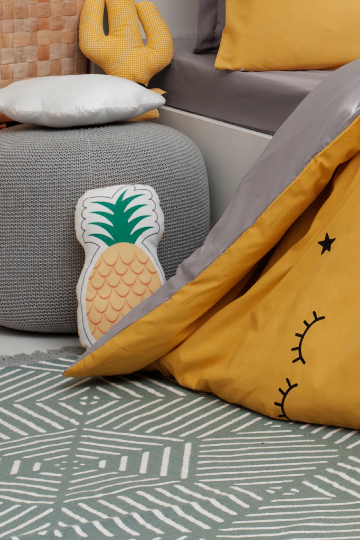 Sarı Dide Kolay Ütülenir Nevresim Takımı Tek Kişilik