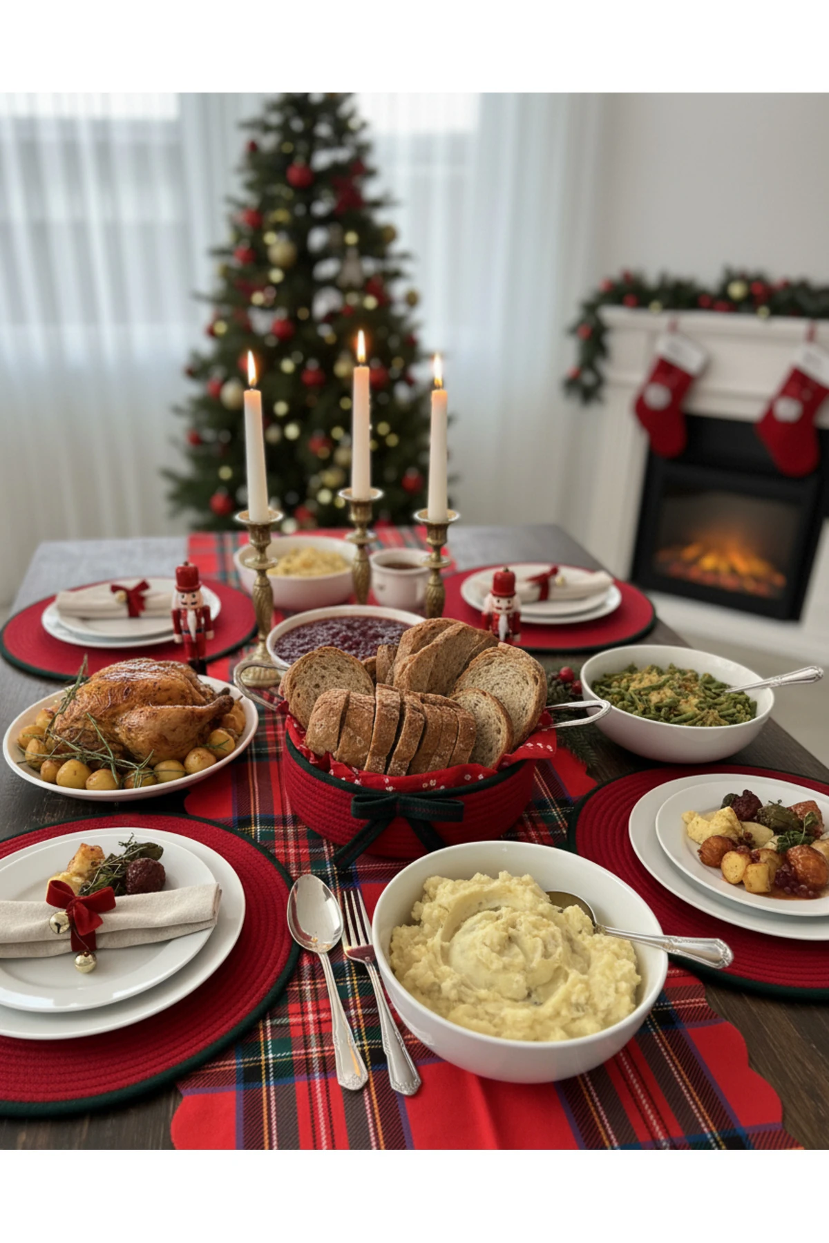 Yılbaşı Temalı Amerikan Servis Ve Supla Seti