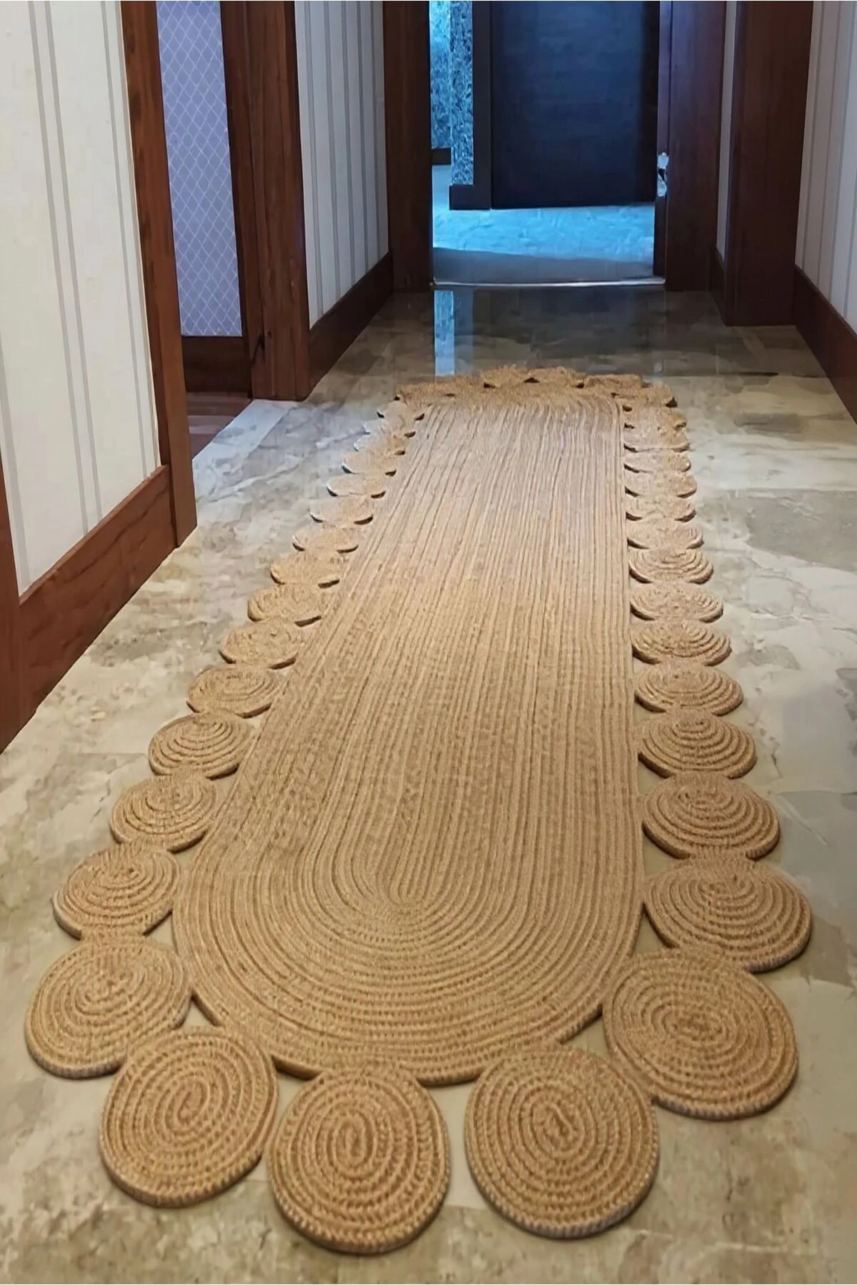 Doğal Hasır Jüt Polip Halı Kilim Paspas Comfort