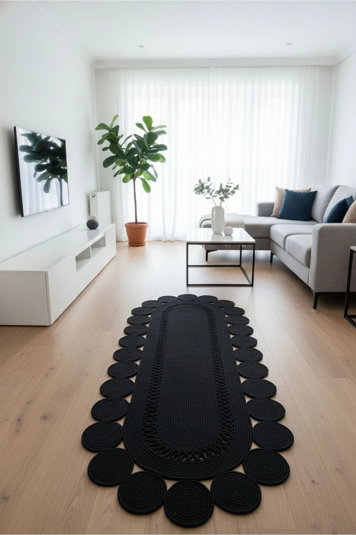 Doğal Hasır Jüt Polip Halı Kilim Paspas Comfort