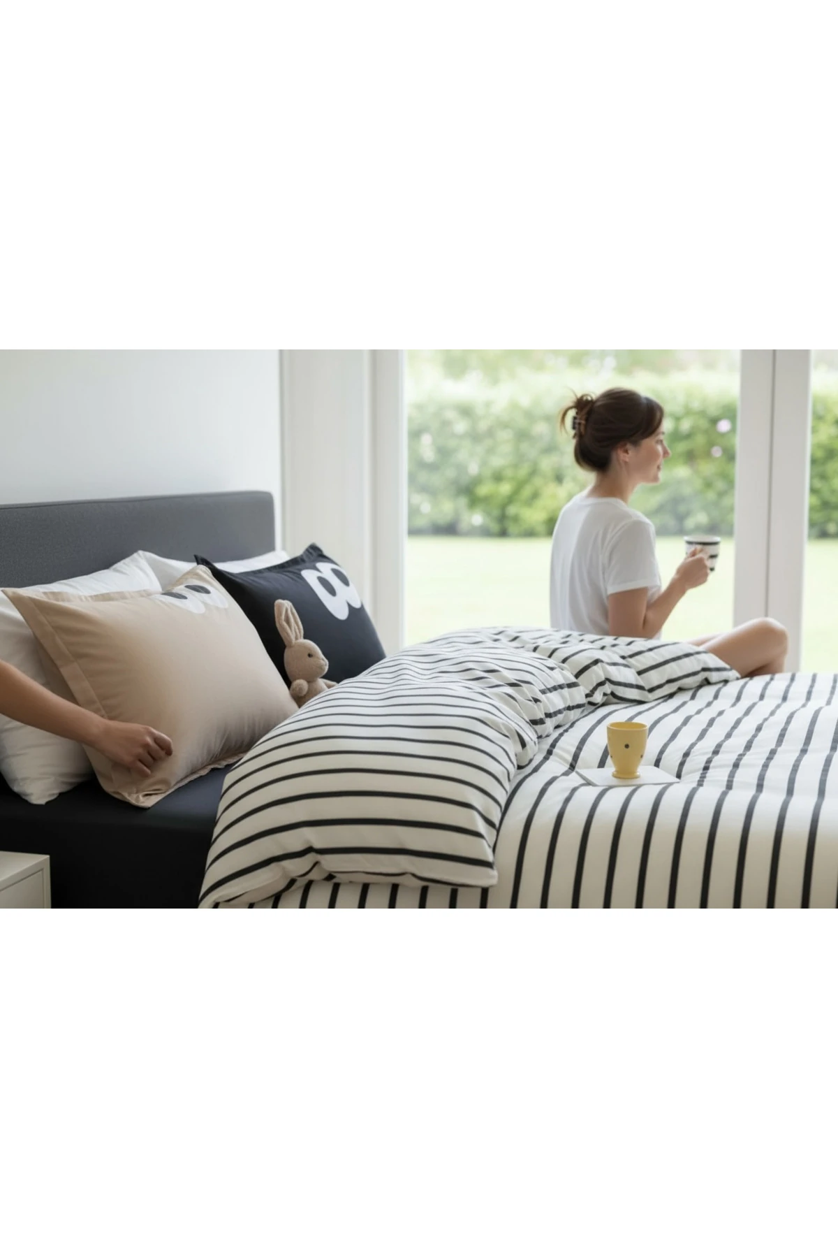 Nevresim Takımı Çift Kişilik Funny Kolay Ütülenir Siyah-Kahve