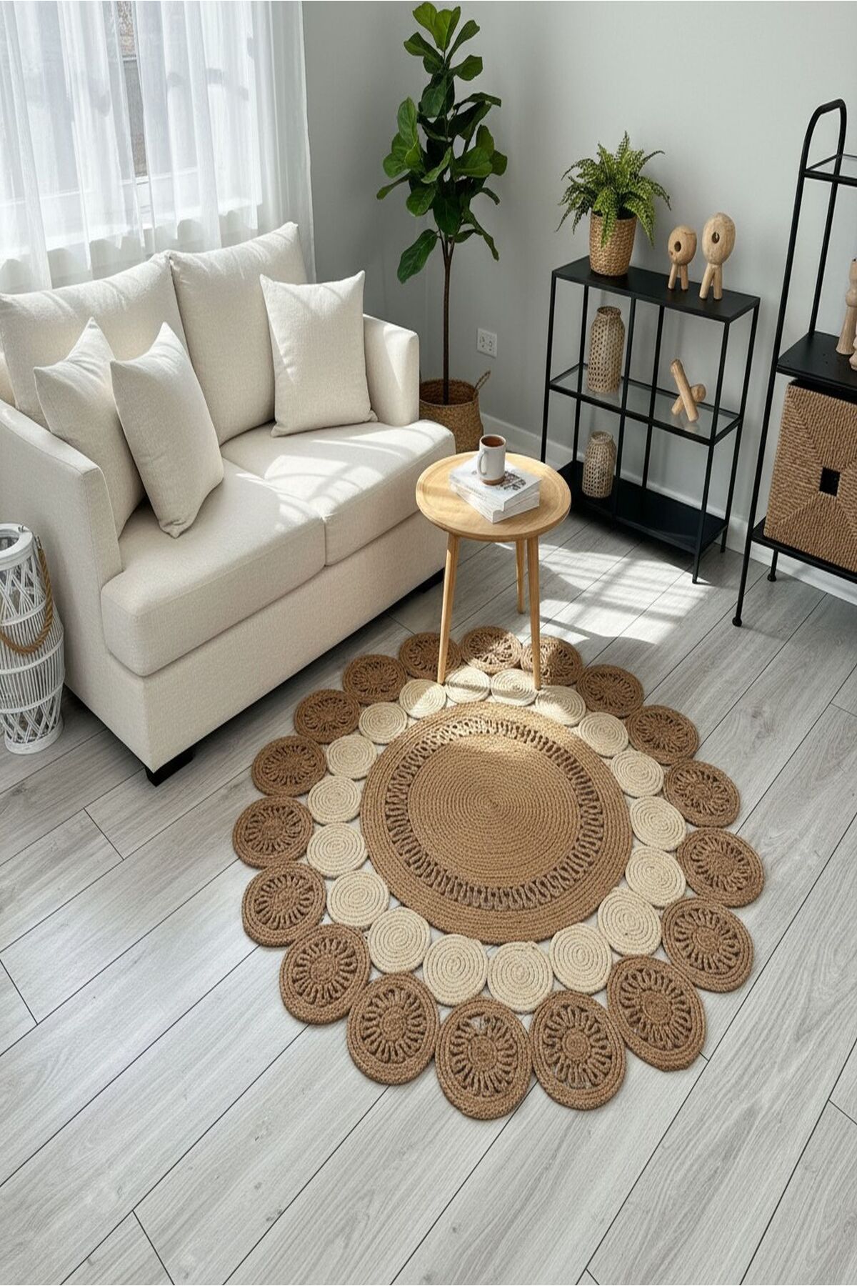 Doğal Hasır Jüt Polip Halı Kilim Paspas Comfort