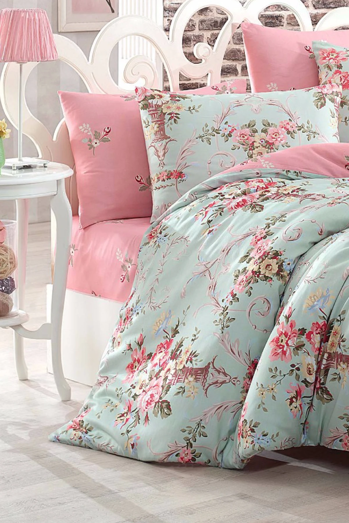 Kolay Ütülenir Mint Nevresim Takımı Tek Kişilik Alanur