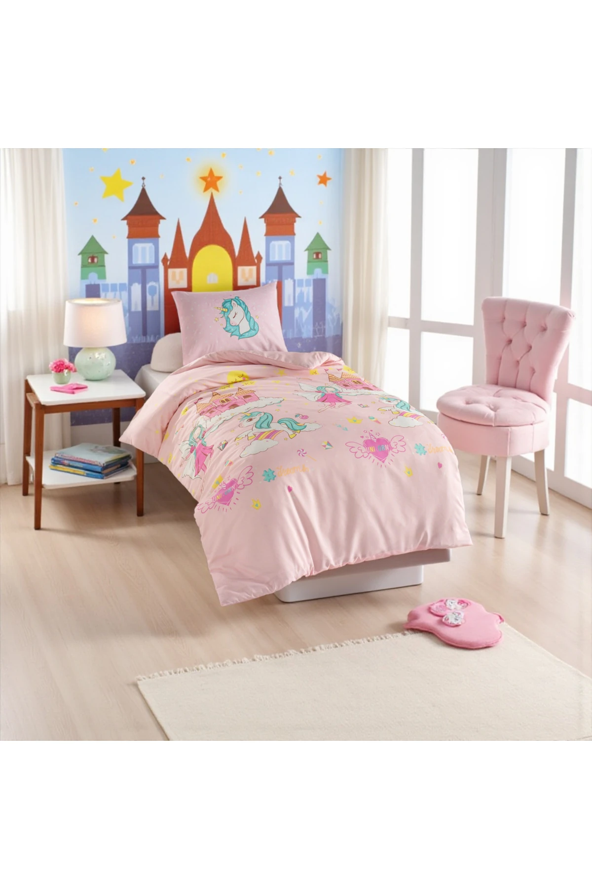 Junior Nevresim Seti Tek Kişilik Unicorn Dreams Pembe