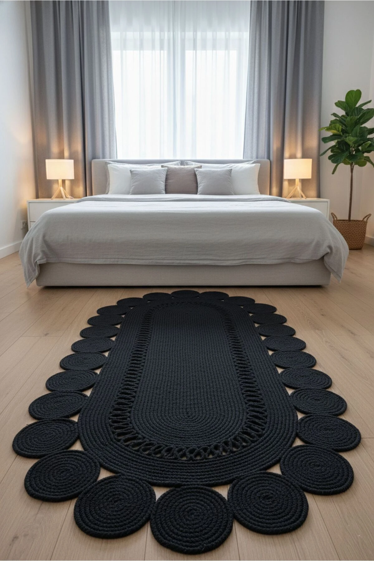 Doğal Hasır Jüt Polip Halı Kilim Paspas Comfort