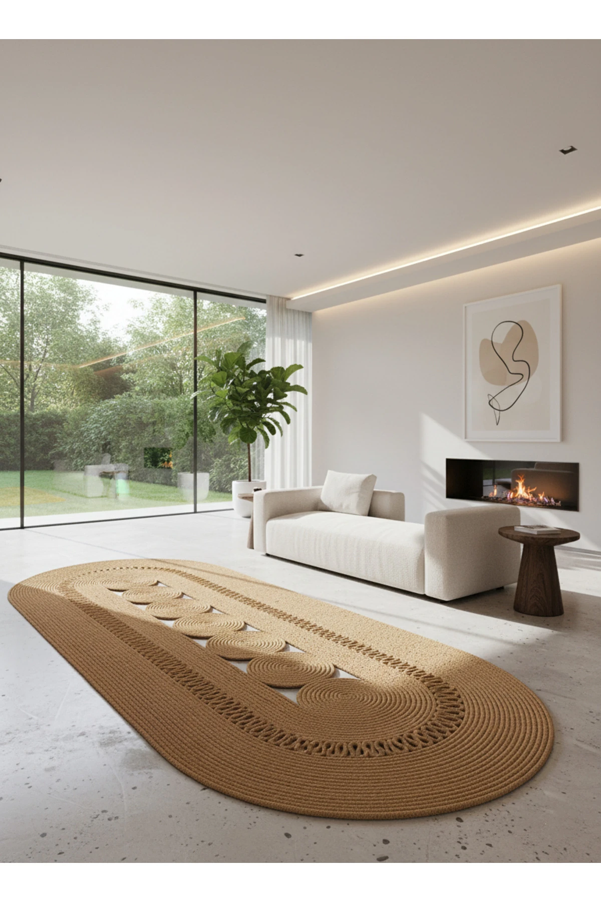 Doğal Hasır Jüt Polip Halı Kilim Paspas Comfort