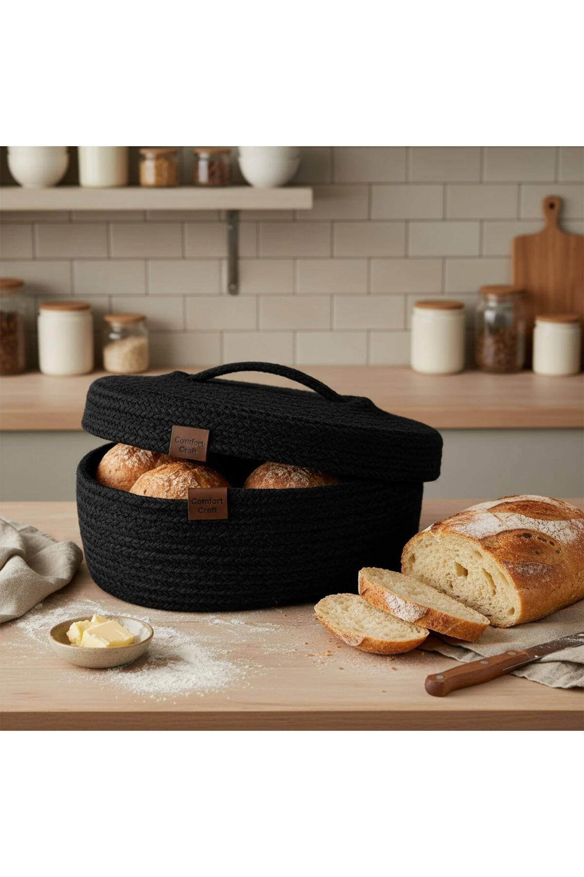 Jüt Oval Kapaklı Sepet | El Dokuma Hasır Çok Amaçlı Sepet | Banyo Ve Mutfak Organizeri