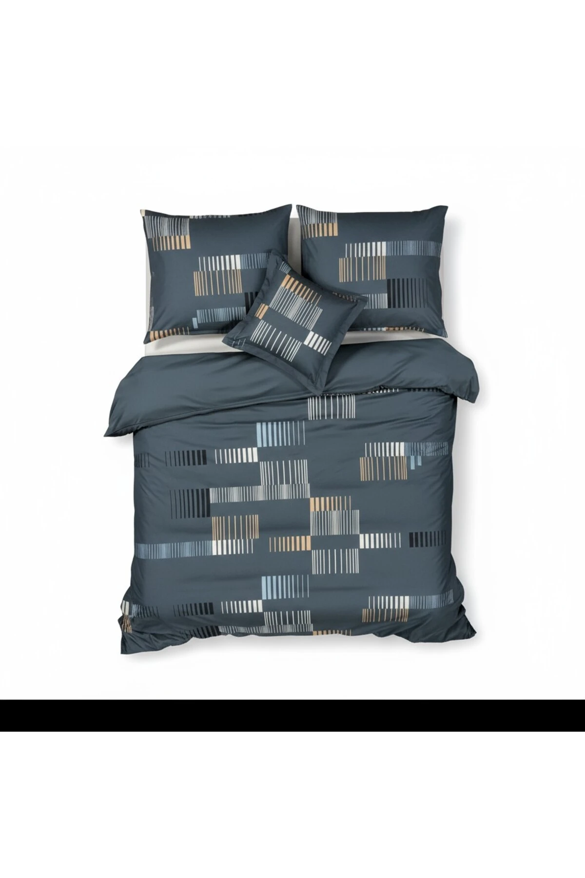 Trace Antrasit Çift Kişilik Kolay Ütülenir Nevresim Takımı