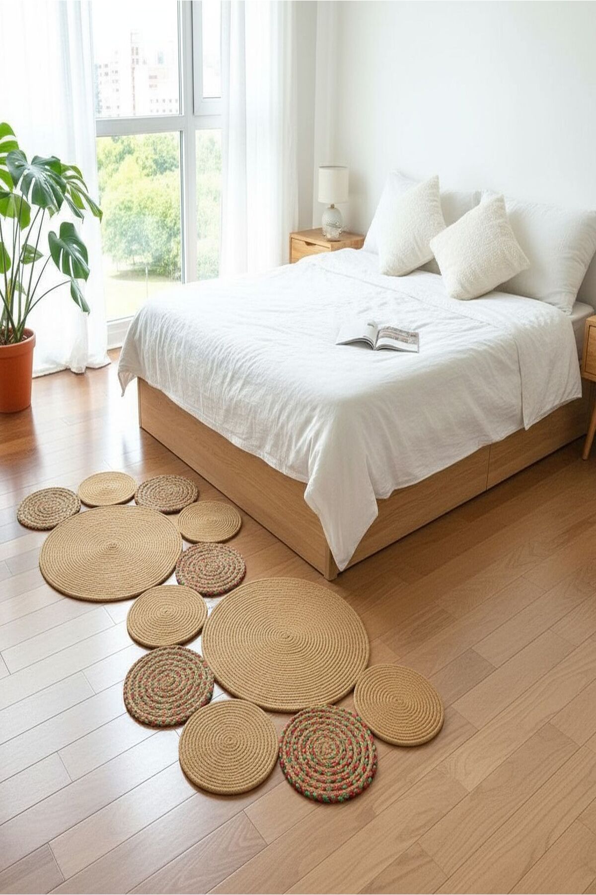 Doğal Hasır Jüt Polip Halı Kilim Paspas Comfort