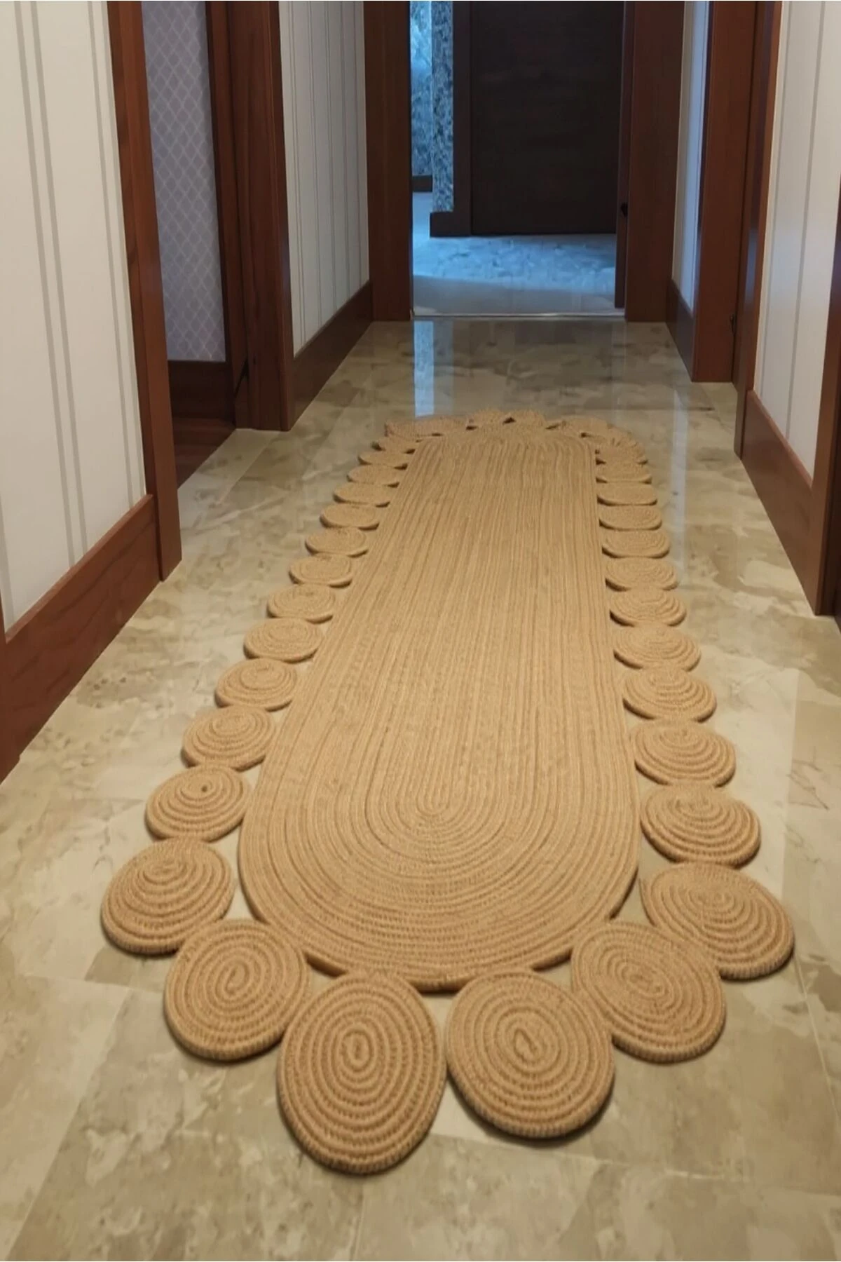 Doğal Hasır Jüt Polip Halı Kilim Paspas Comfort