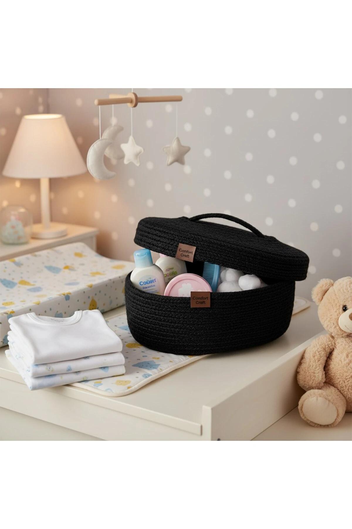 Jüt Oval Kapaklı Sepet | El Dokuma Hasır Çok Amaçlı Sepet | Banyo Ve Mutfak Organizeri