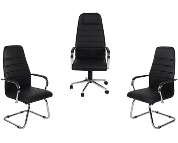 Poyraz Makam Takımı Koltuğu – 1 Müdür, 2 Misafir Koltuğu | Ergonomik ve Şık Ofis Mobilyası