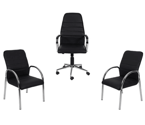 Fırat Koltuk Takımı – 1 Müdür, 2 Misafir Koltuğu | Şık ve Ergonomik Ofis Mobilyası