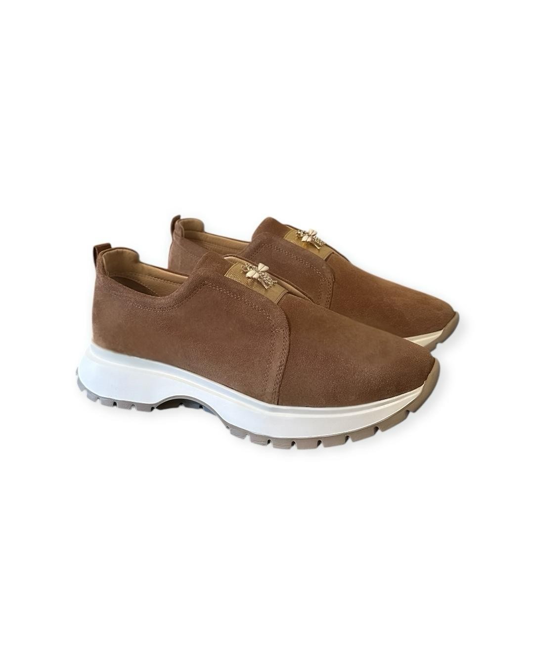 BEE DERİ SÜET KADIN SNEAKER TABA RENK