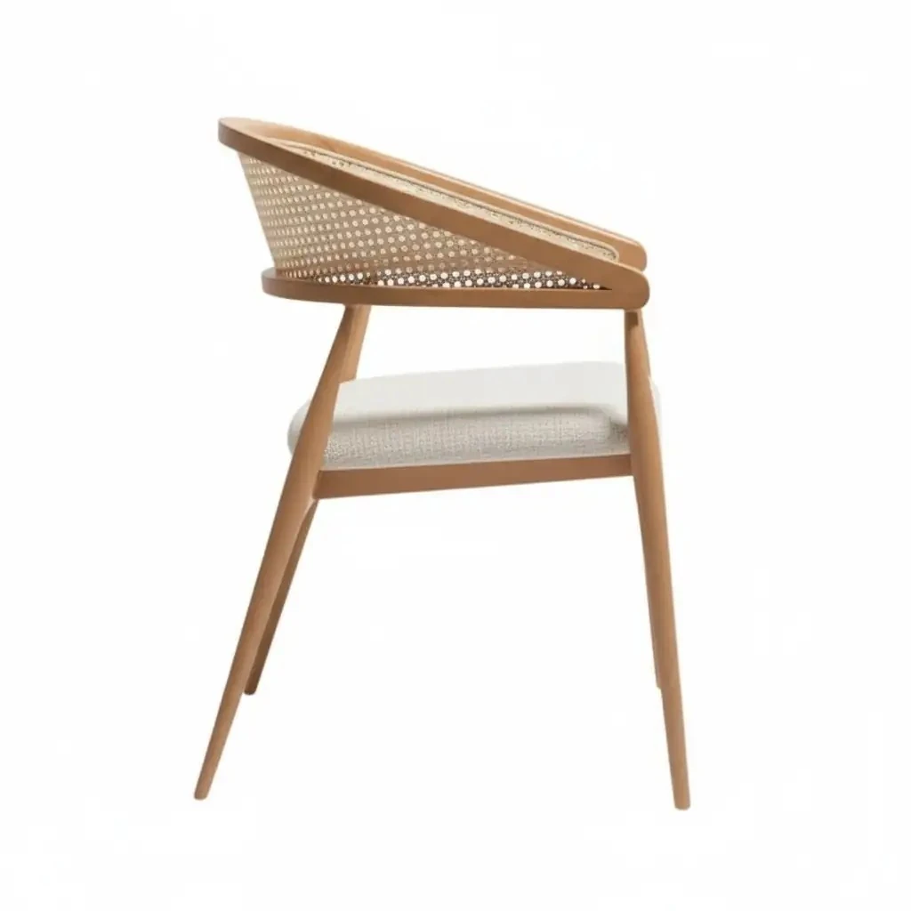 Gazel Doğal Meşe Rattan Sandalye