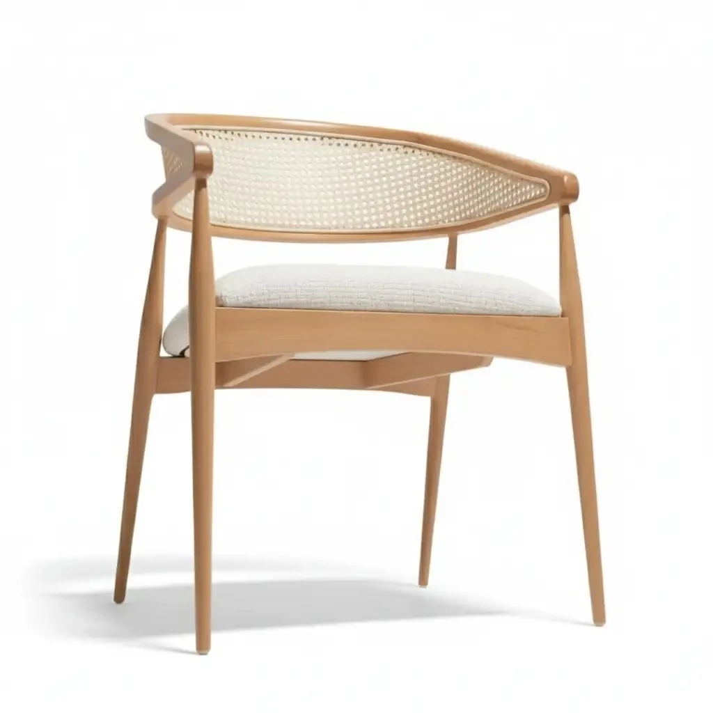 Gazel Doğal Meşe Rattan Sandalye