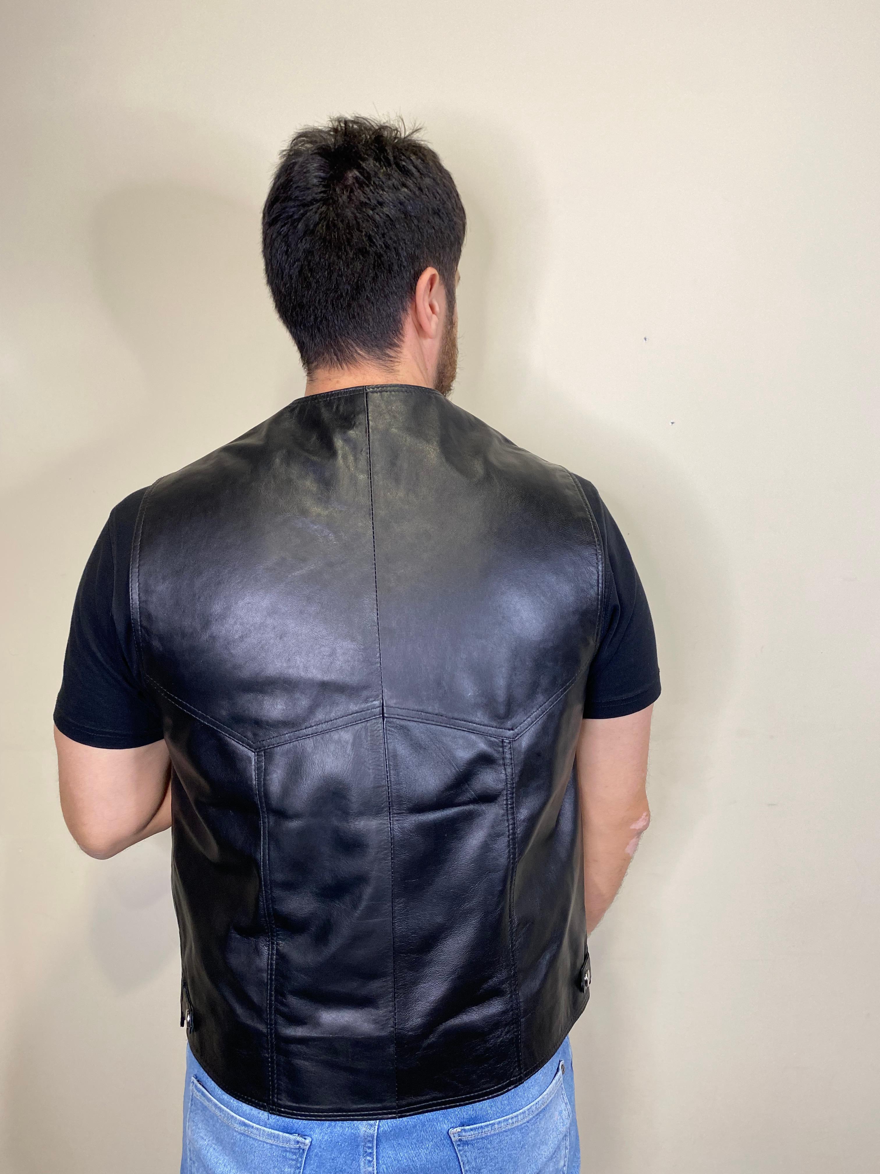 Hakiki Deri Siyah Titan 2 Model Deri Yelek