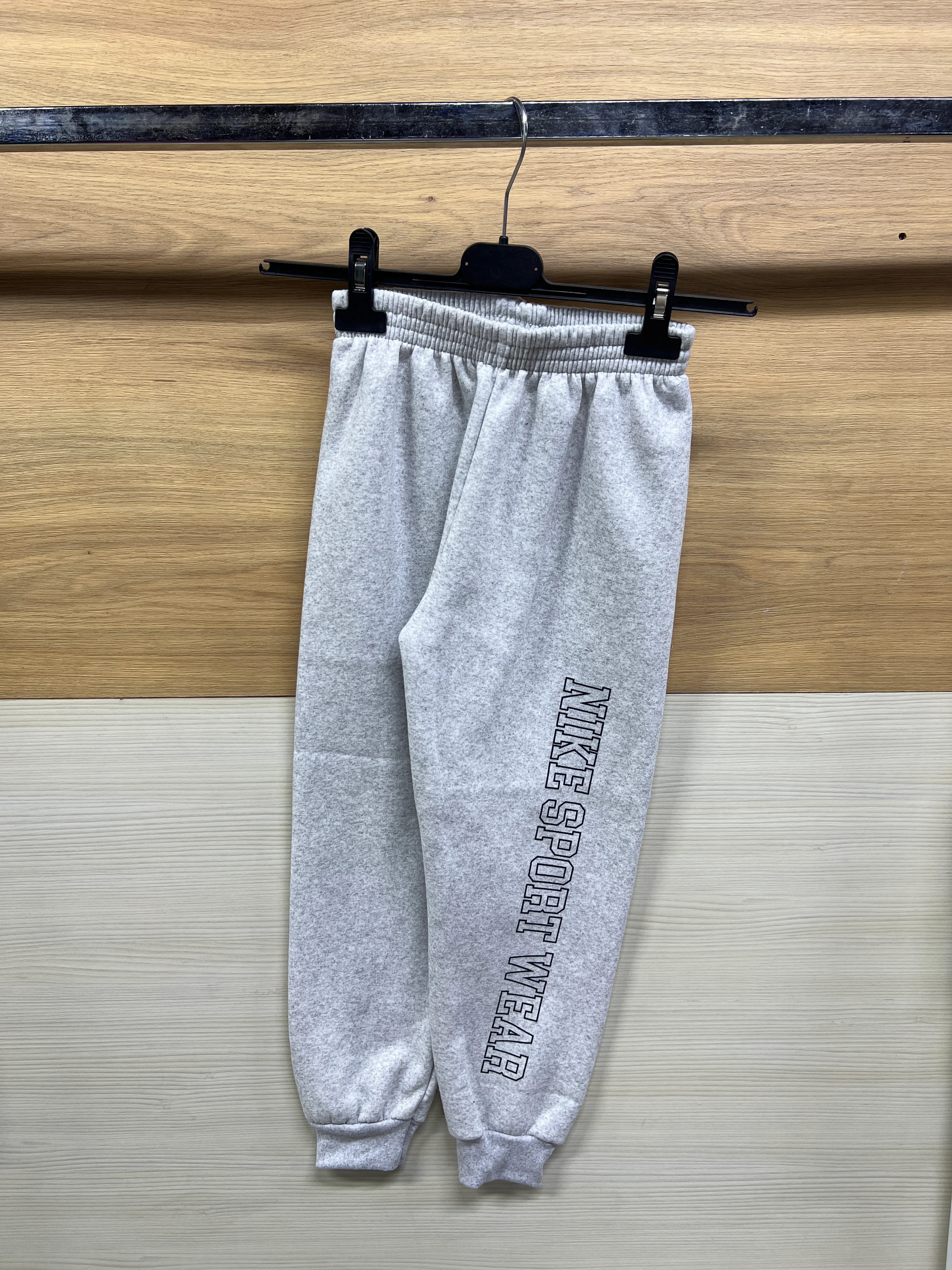 Baskılı Kapşonlu Kalın 3 ip Şardonlu Alt Üst Takım Maviye Gri