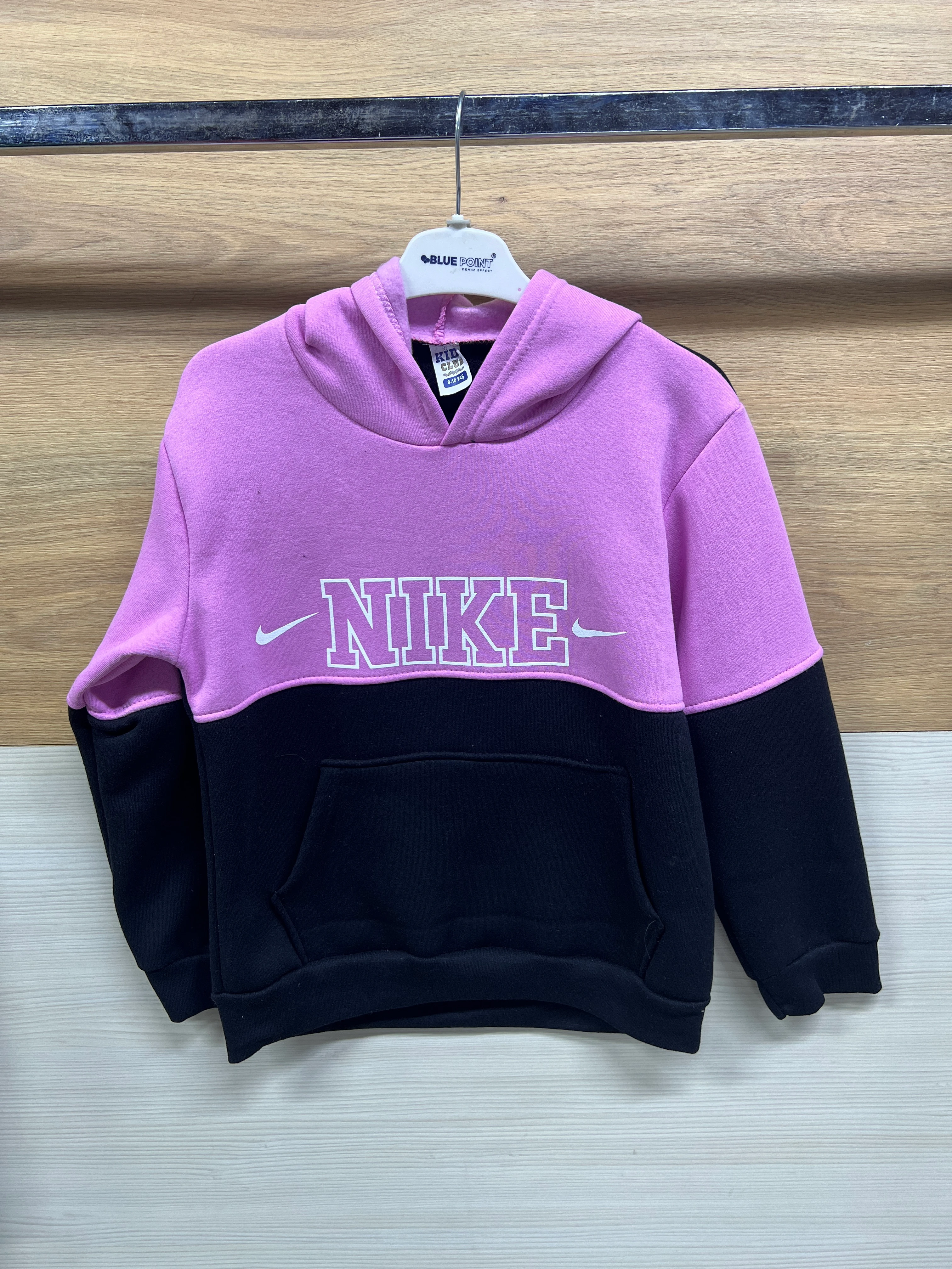 Baskılı Kapşonlu Kalın 3 ip Şardonlu Alt Üst Takım Pembe