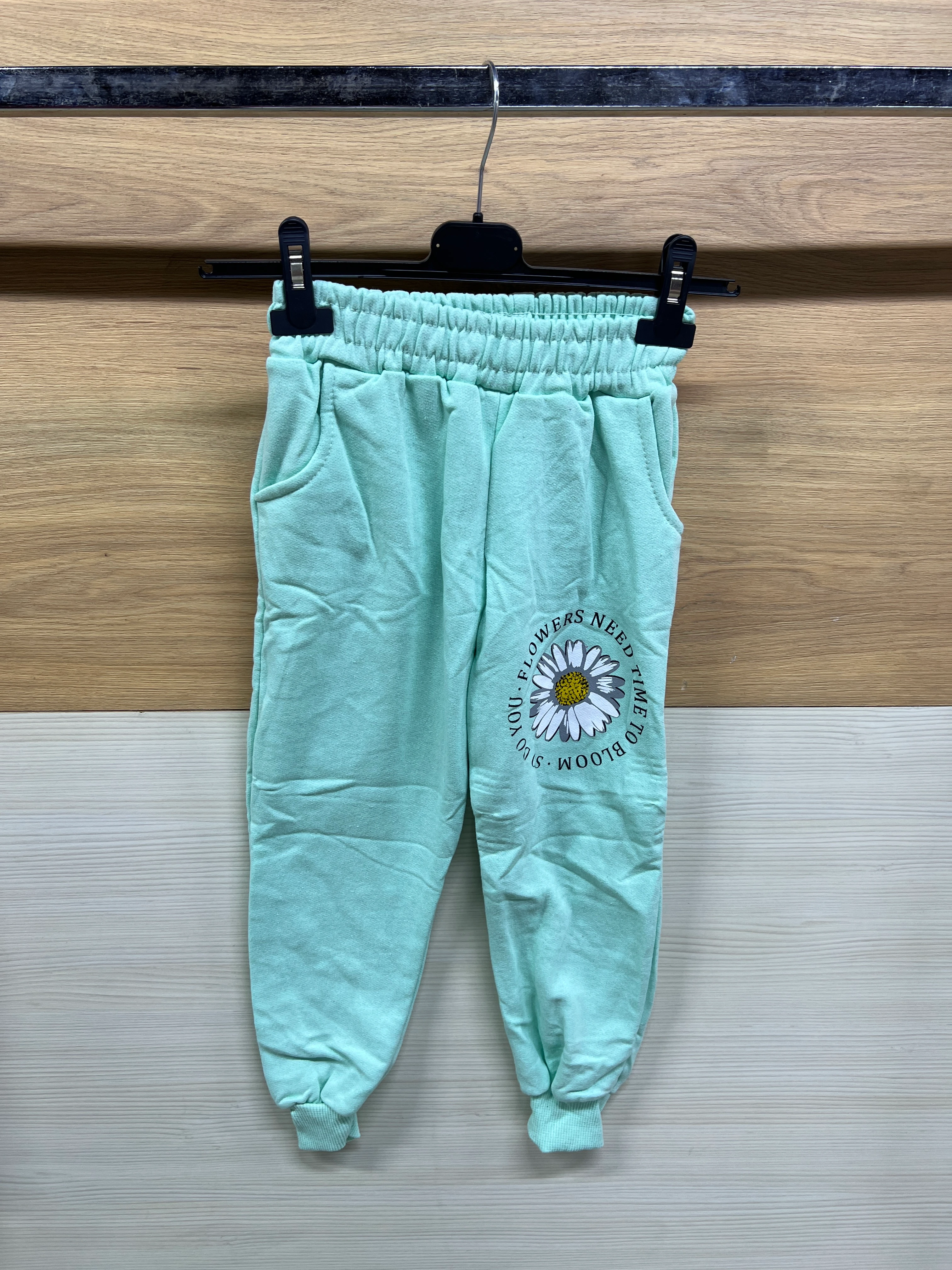 Papatya Baskılı Kalın Şardonlu Alt Üst Takım Yeşil