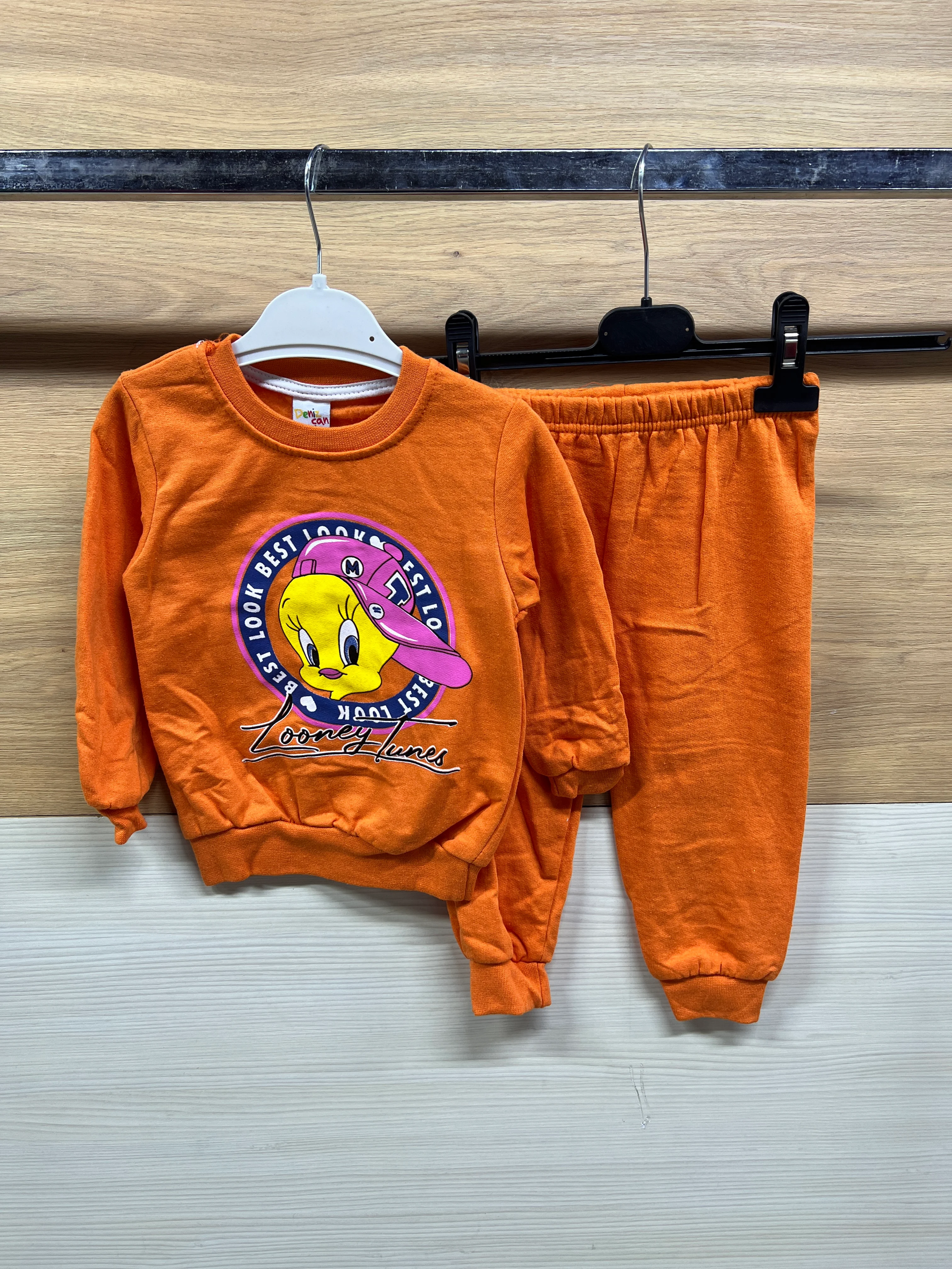 Tweety Baskılı Şardonlu Alt Üst Takım Turuncu