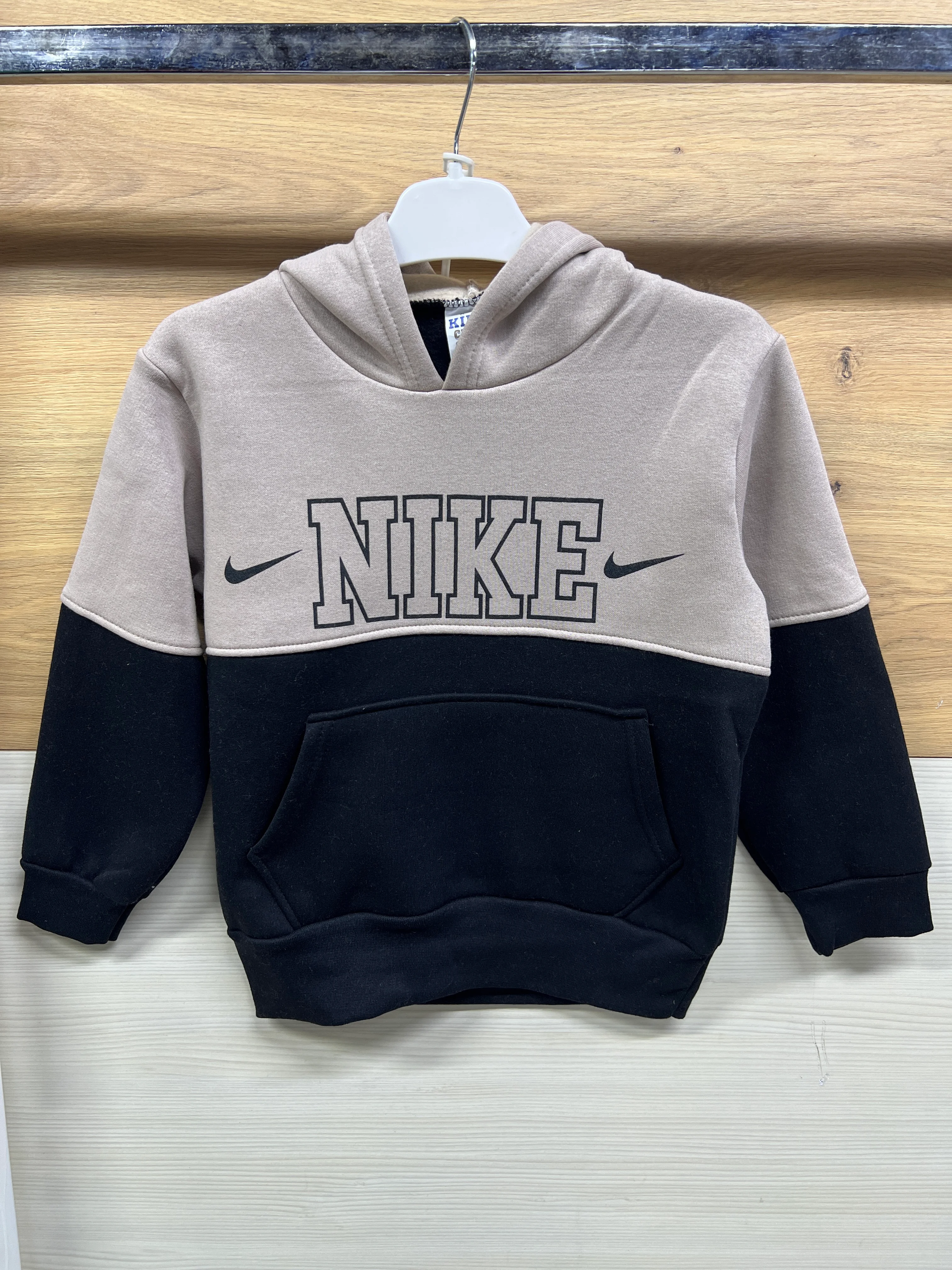 Baskılı Kapşonlu Kalın 3 ip Şardonlu Alt Üst Takım ( Kahve / Siyah ) 