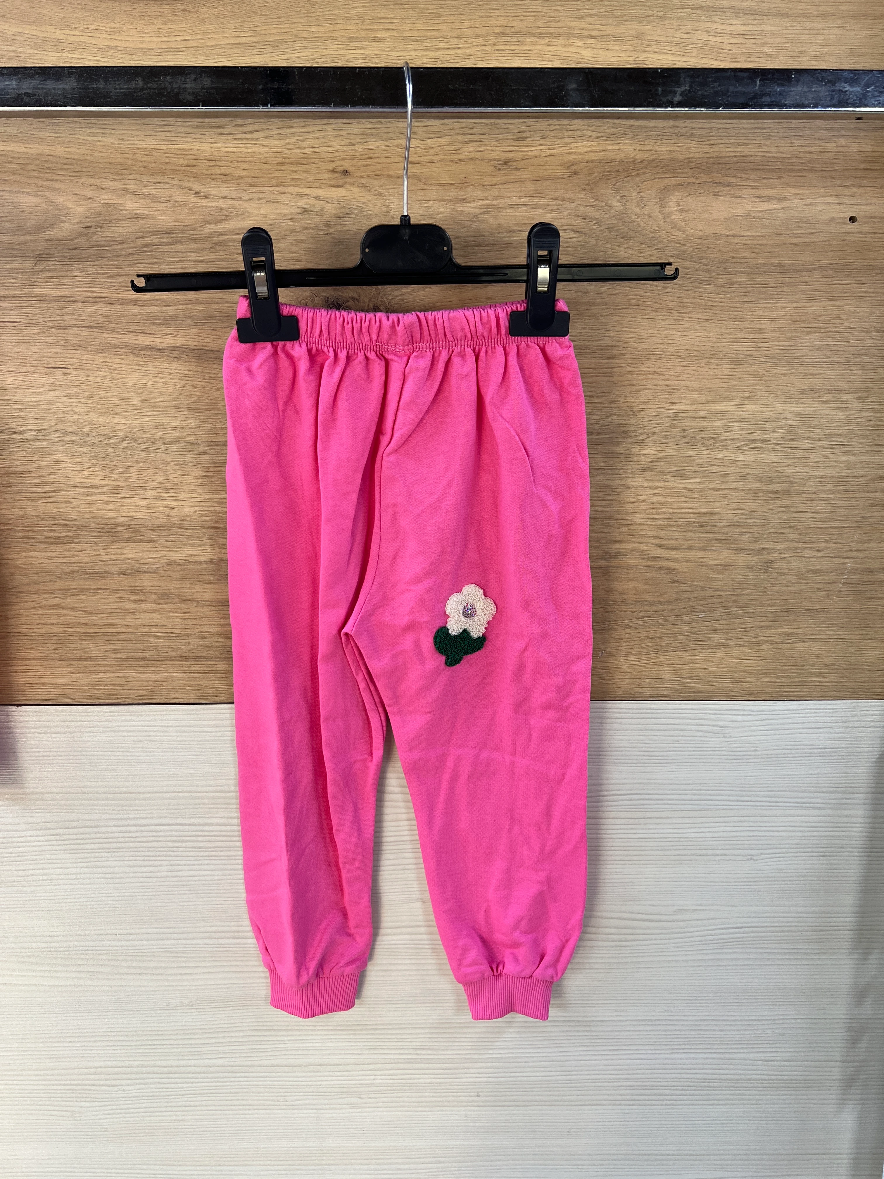 Çicek Nakışlı Şardonsuz Alt Üst Takım Pembe