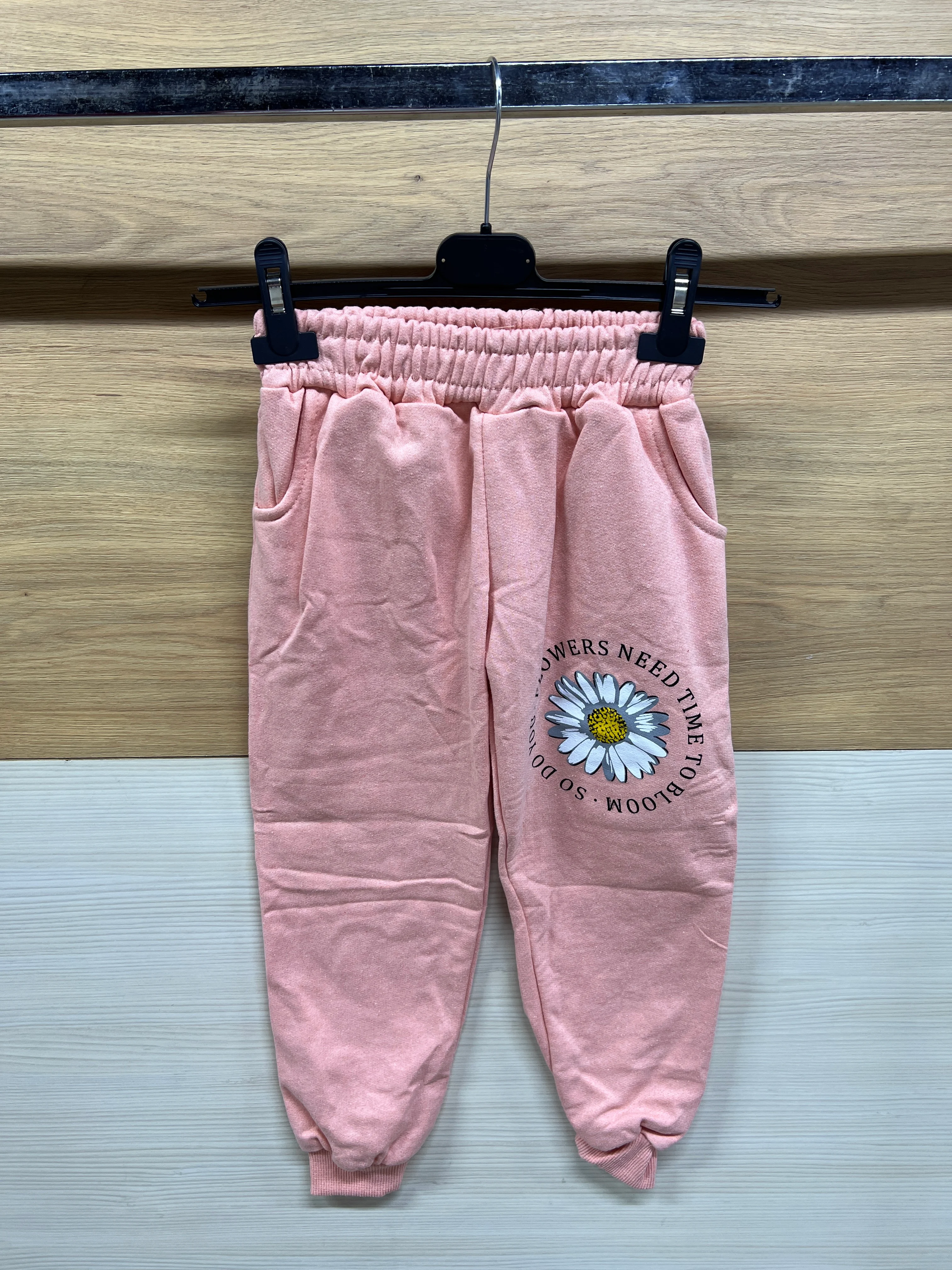 Papatya Baskılı Kalın Şardonlu Alt Üst Takım Pudra