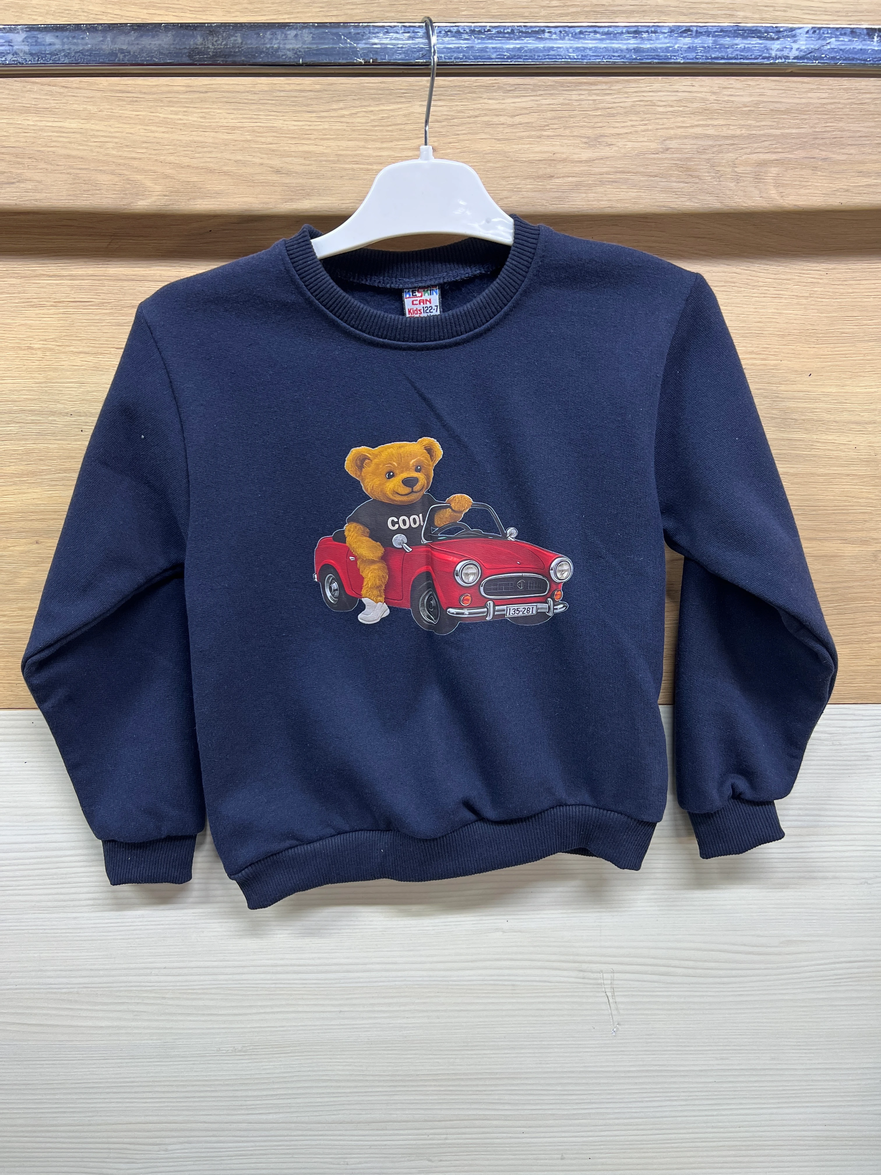 Arabalı Ayıcık Baskılı Kalın Şardonlu Alt Üst Takım Laciver 