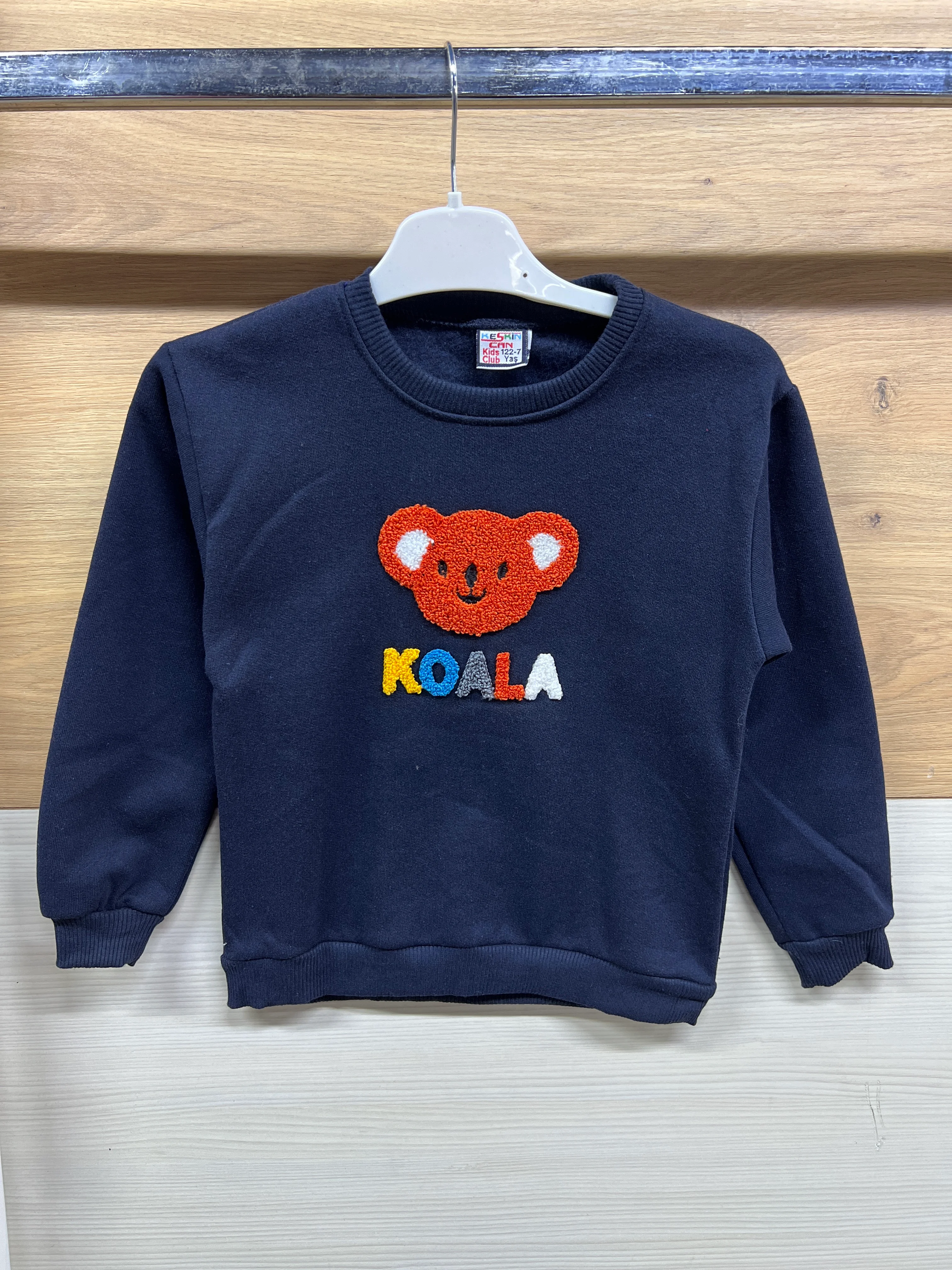 Koala Nakışlı Kalın Şardonlu Alt Üst Takım Lacivert