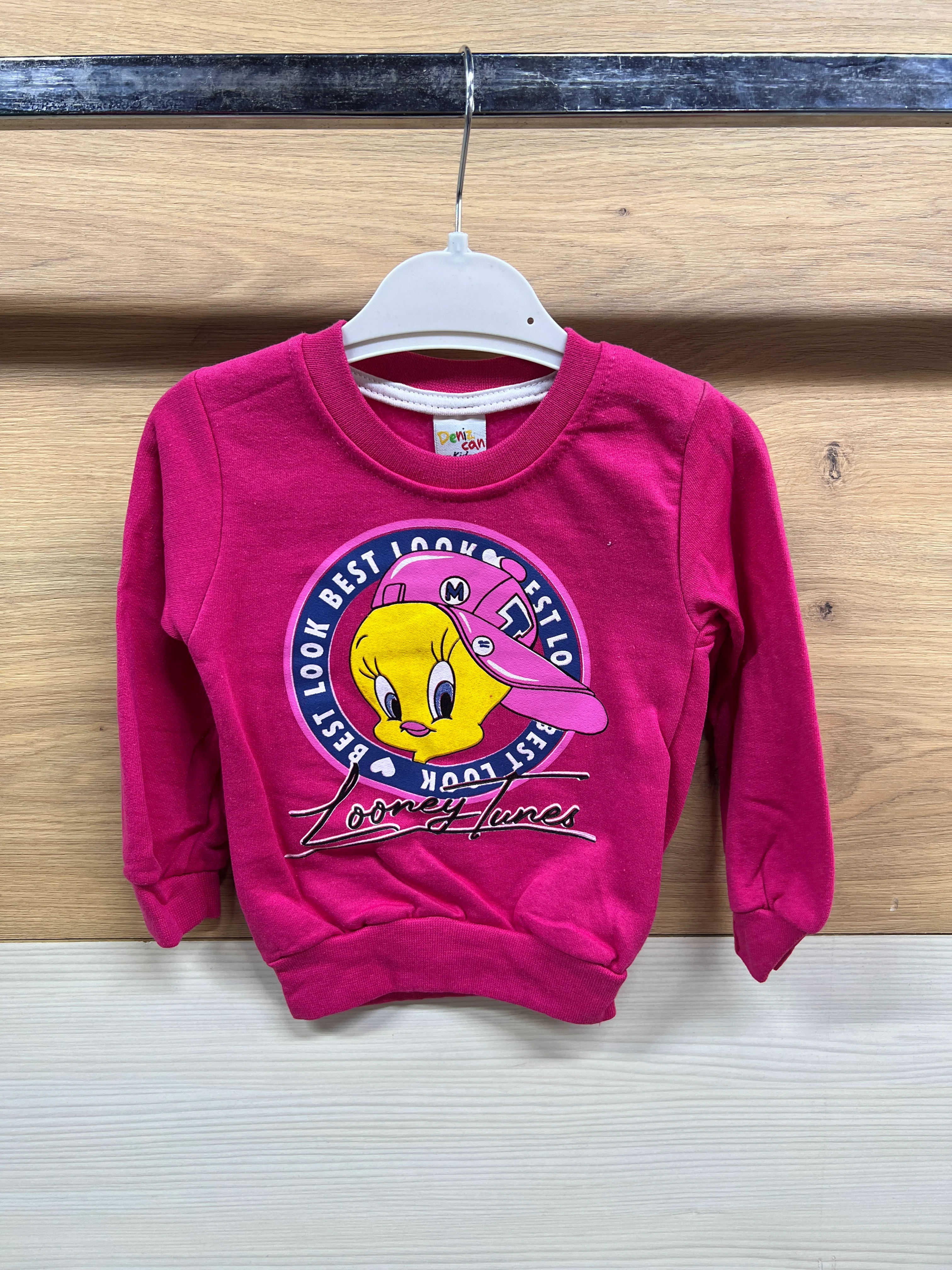 Tweety Baskılı Şardonlu Alt Üst Takım Fuşya