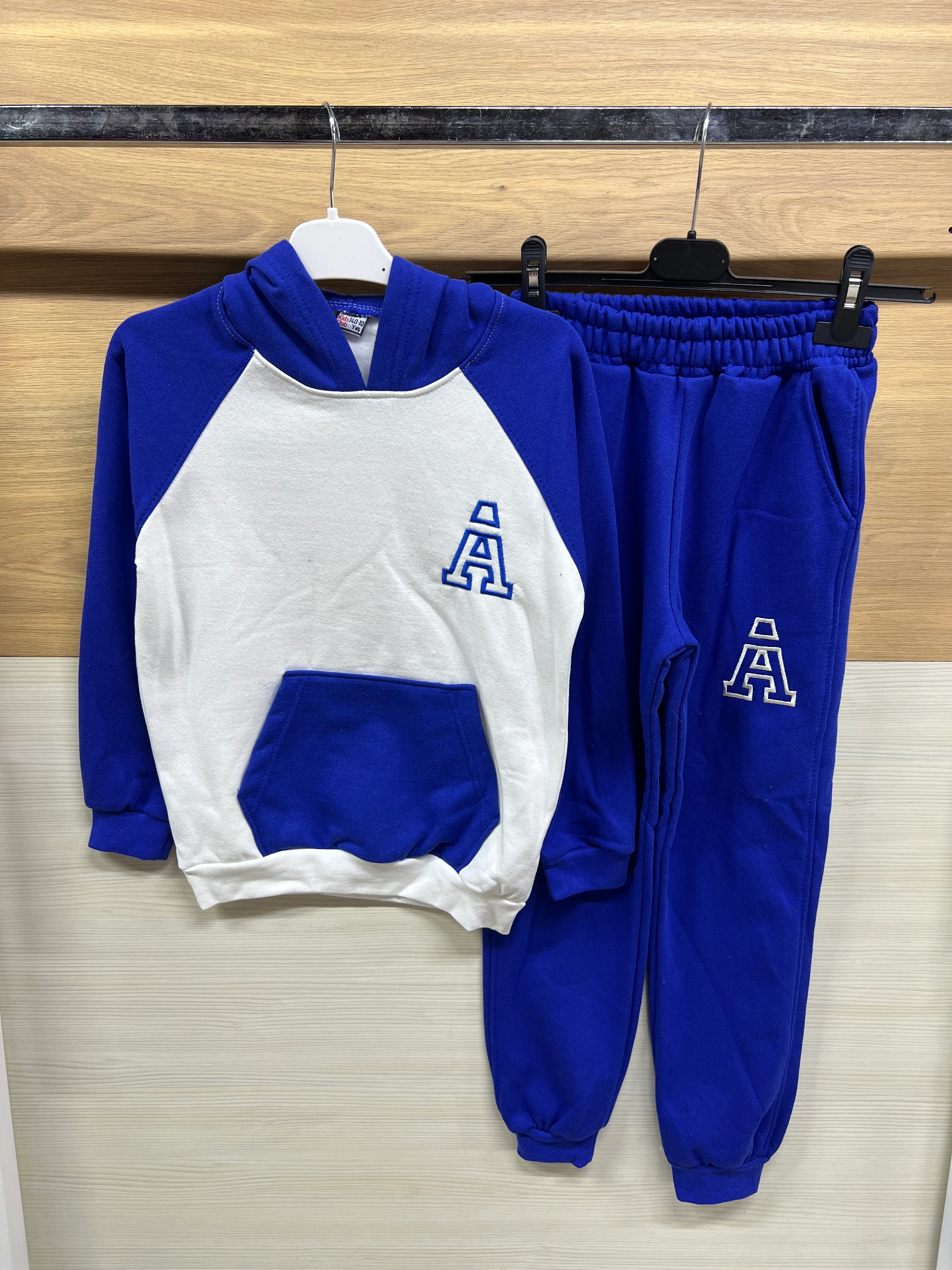 Kapşonlu Çepli Kalın Şardonlu Alt Üst Takım Mavi