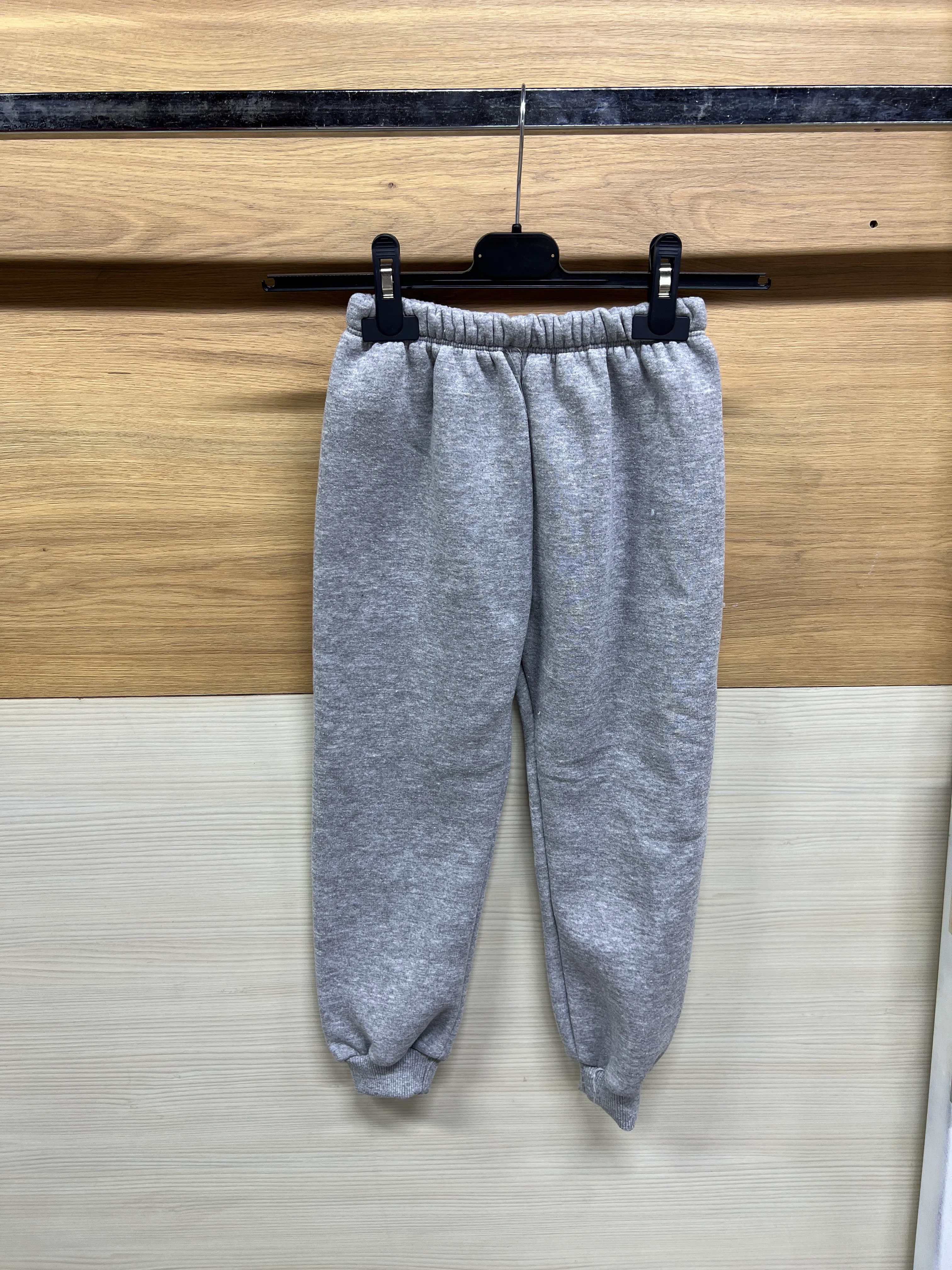 Sevimli Ayıcık Nakışlı 3 ip Şardonlu Kalın Şardonlu Alt Üst Takım Gri