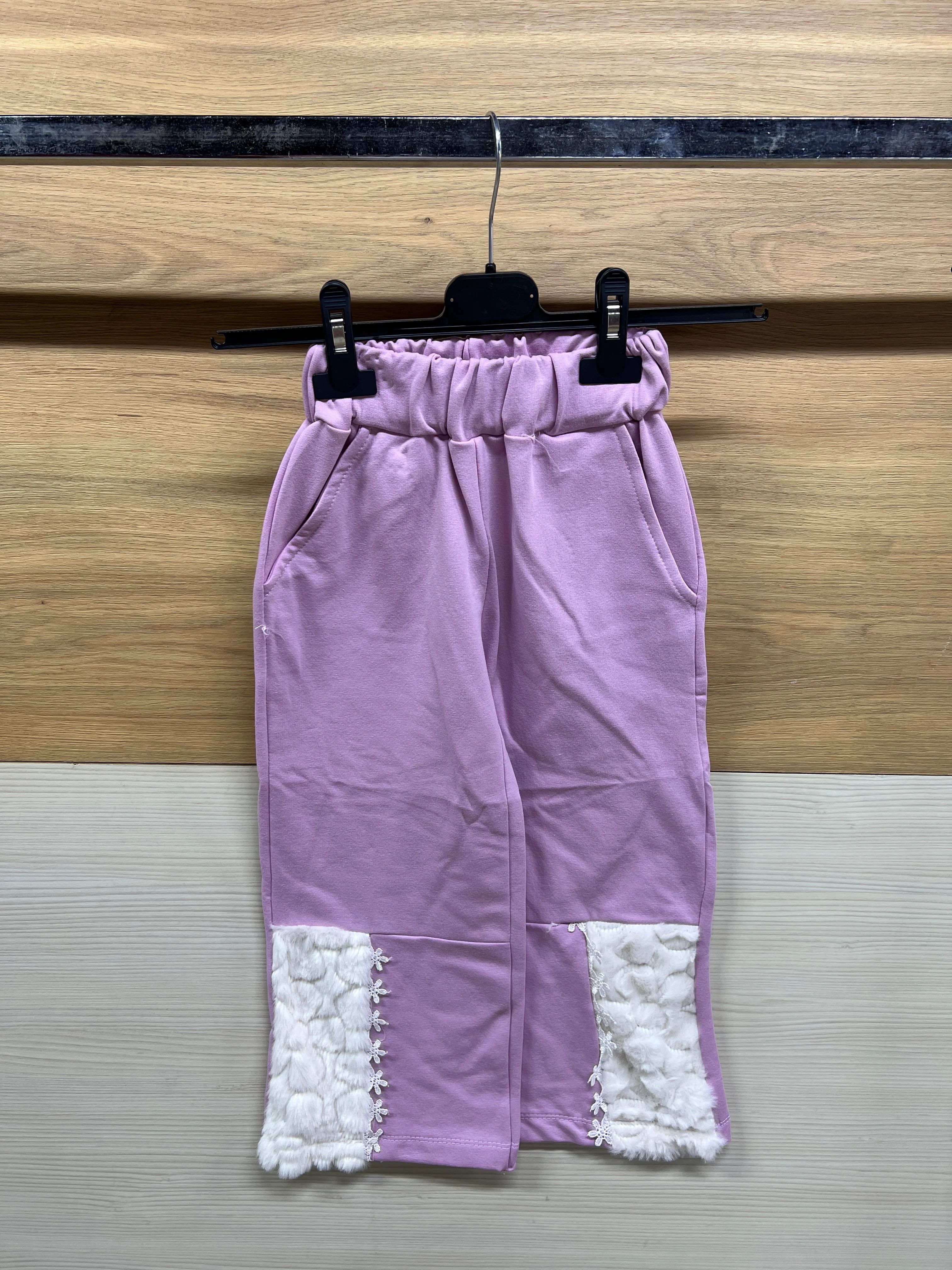 Peluş Detaylı Kelebek Taş İşlemeli Şardonlu Alt Üst Takım Mor